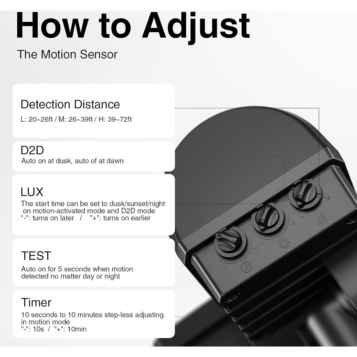 Onforu 65W LED Luz de Sensor de Movimiento Exterior 6500LM