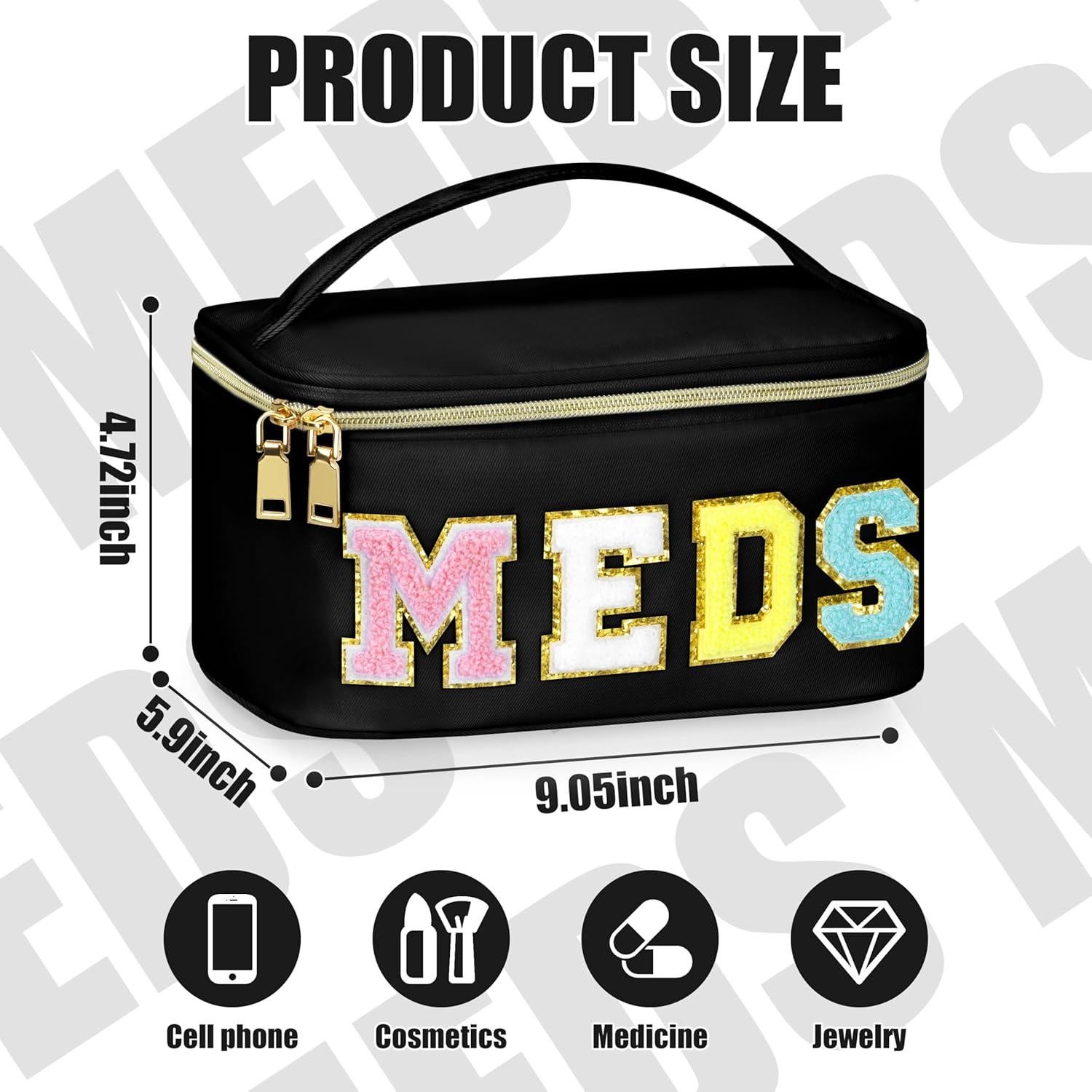 Neceser de Maquillaje y Medicamentos BuyCard Negro 22.86x14.99cm