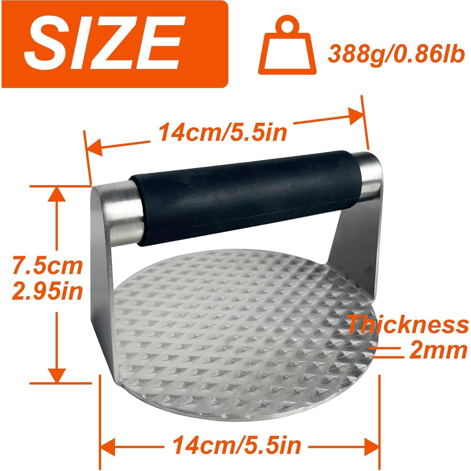 Prensa de Hamburguesas Acero Inoxidable 304 13.97 cm VOUSXLLEZ