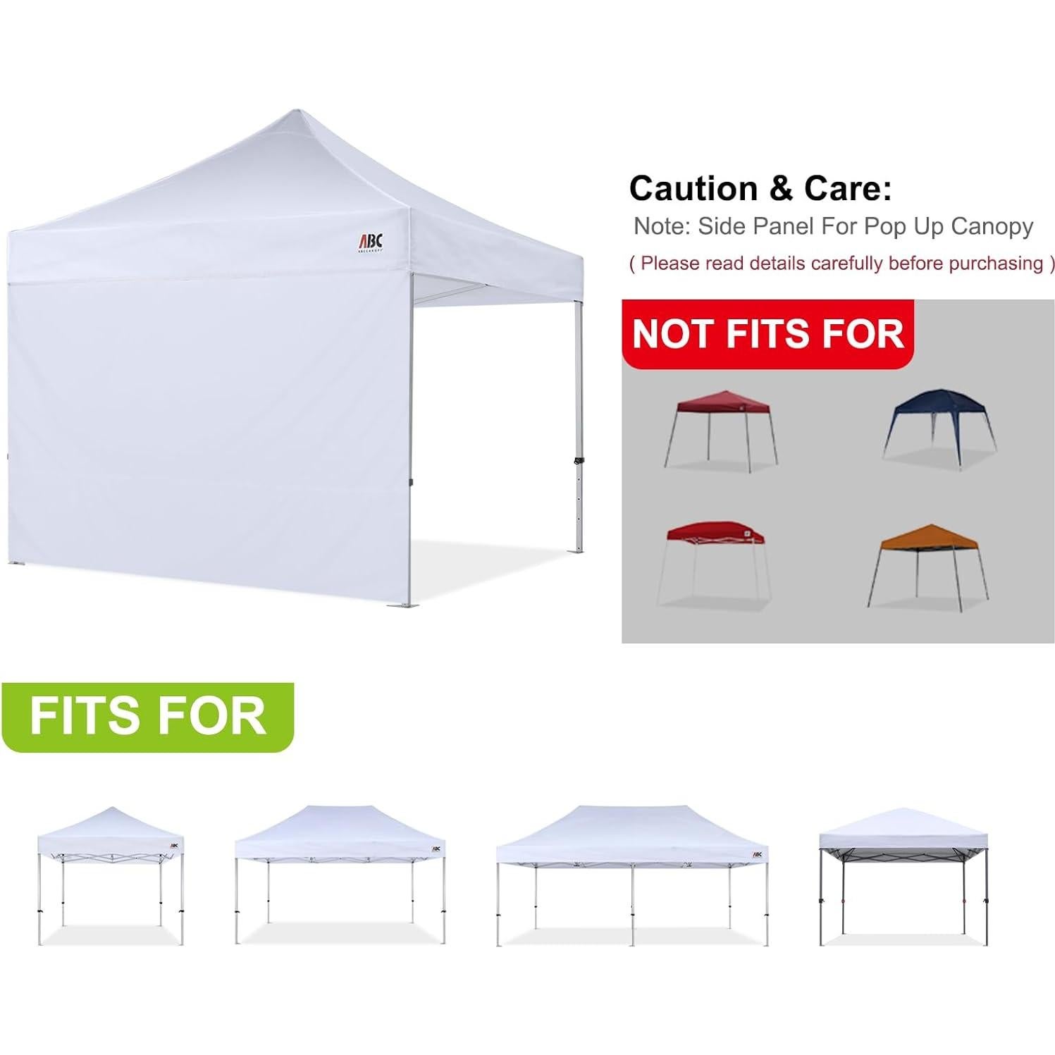 Pared Lateral ABCCANOPY 3x3m Impermeable Blanca