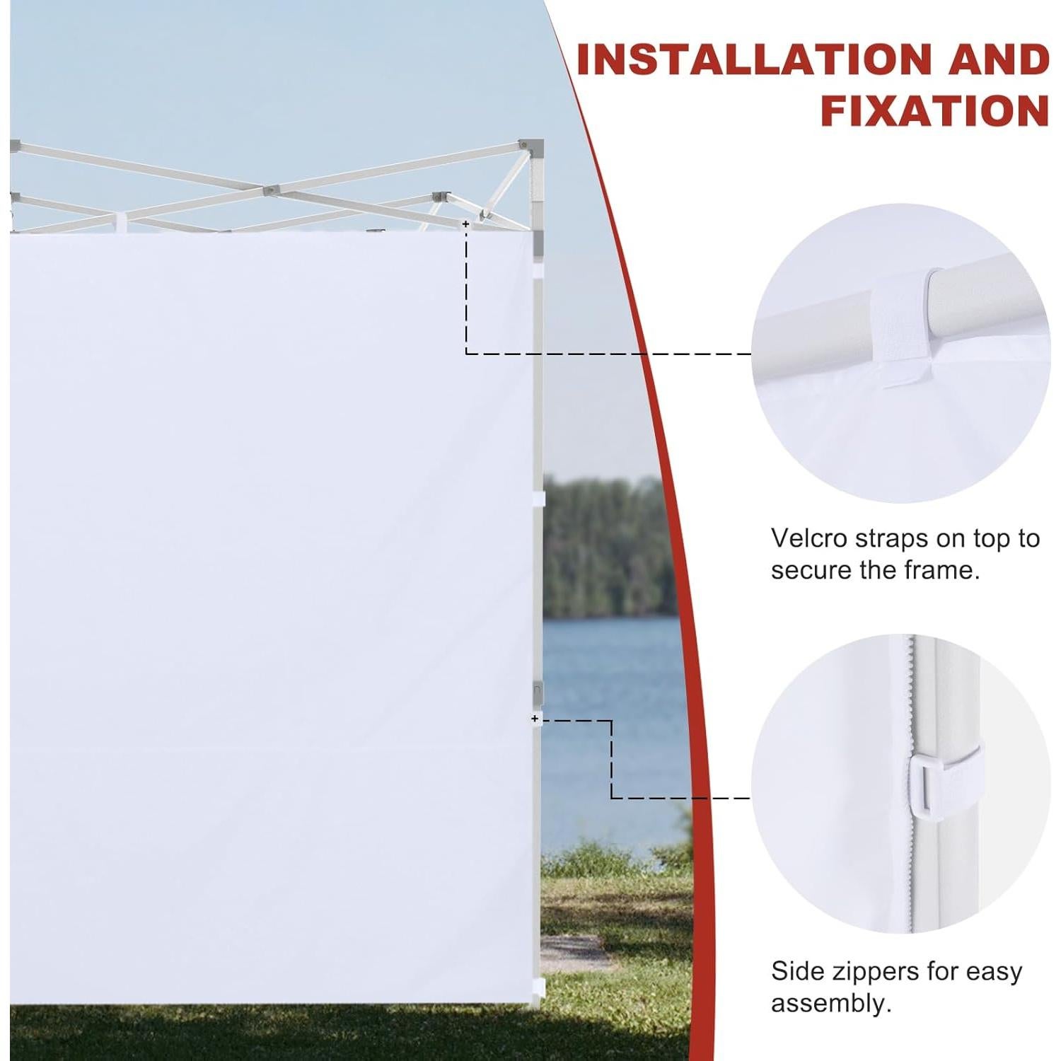 Pared Lateral ABCCANOPY 3x3m Impermeable Blanca
