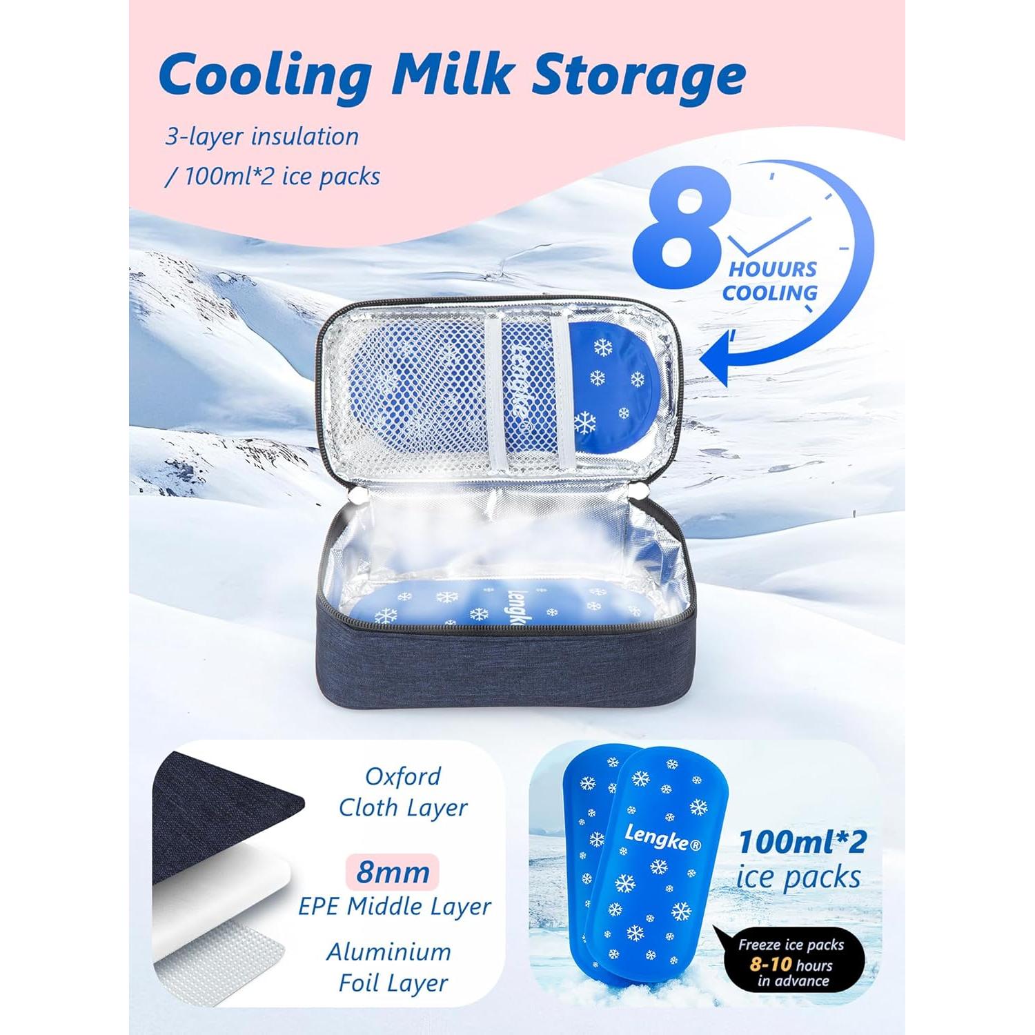 Bolsa de Viaje para Leche Materna DawnBox - 20oz, Azul