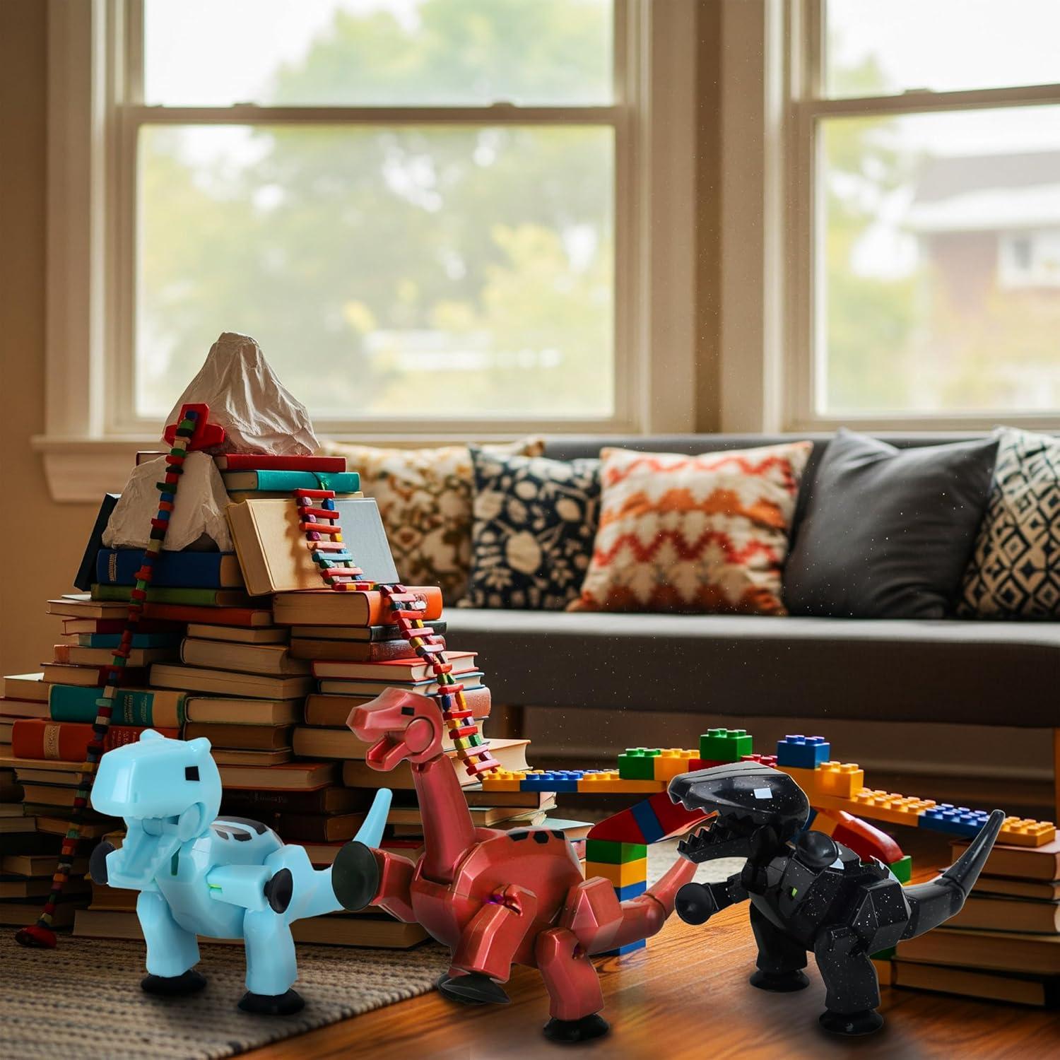 Zing Stikbot MEGA Dino 3 Pack - Brontosaurus, T-Rex, Carnotaurus