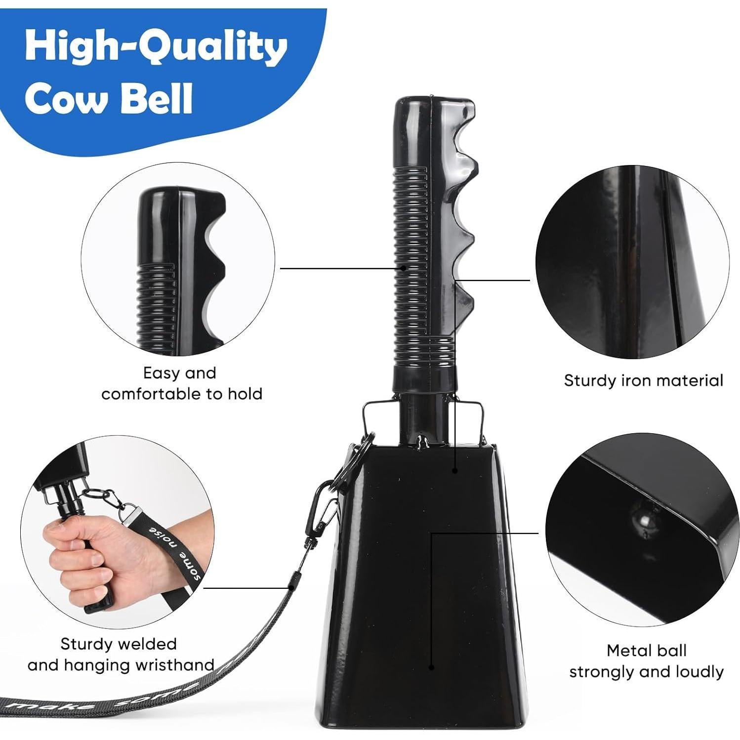 Campanas de Vaca Musfunny 20 cm - 2 Pcs para Eventos Deportivos