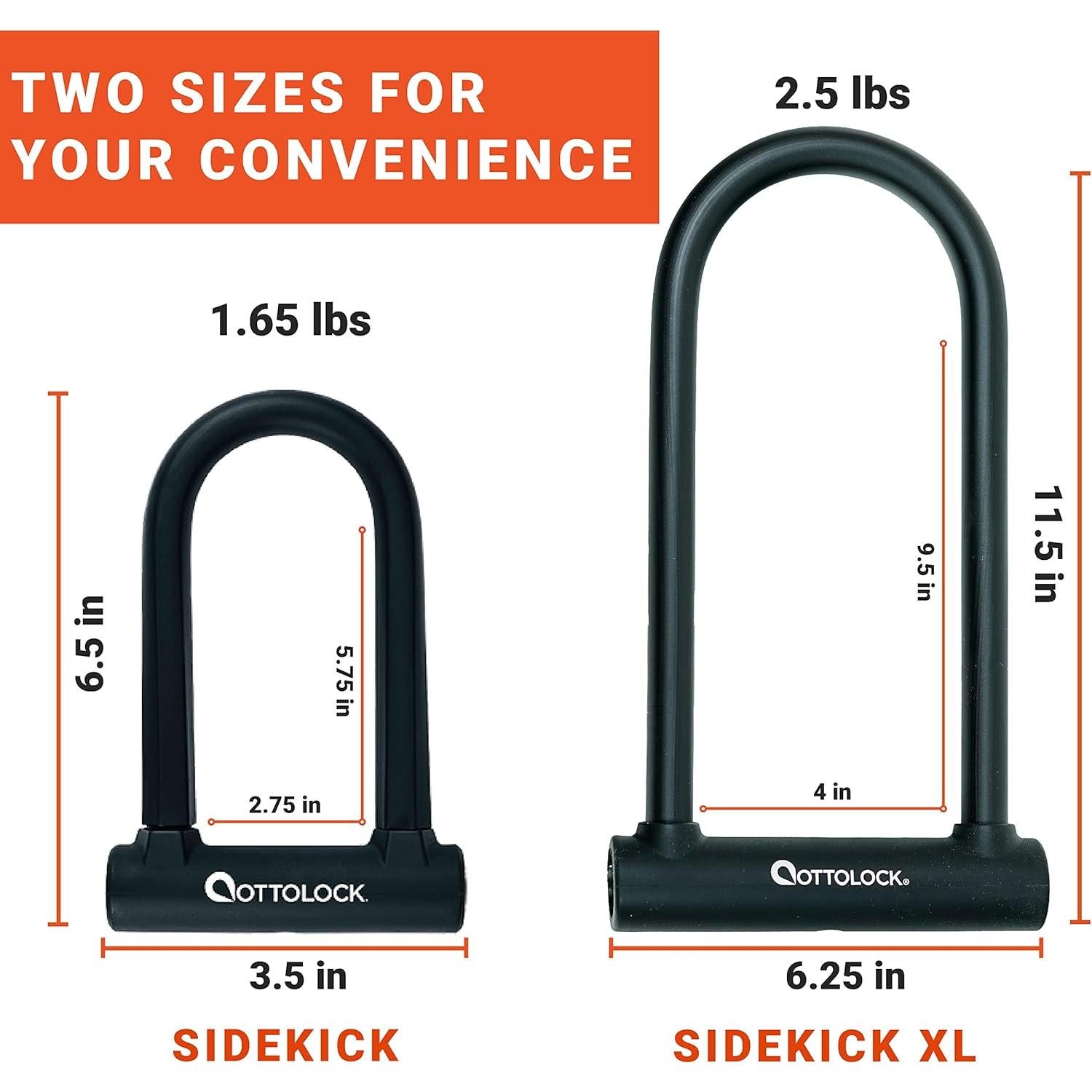 Candado U OTTOLOCK Sidekick Compacto 0.75 kg Negro