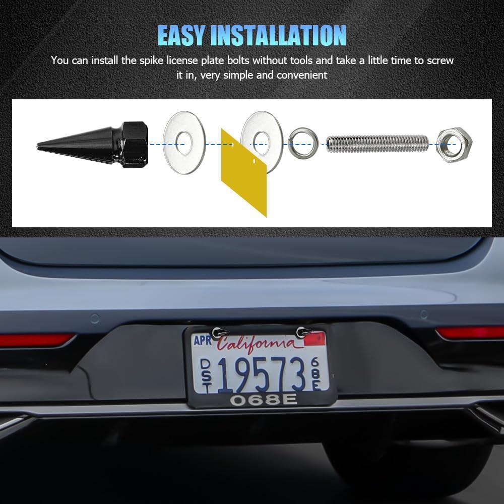 Kit de Tornillos de Placa de Matrícula Antirrobo Lyxheth - 4 Piezas