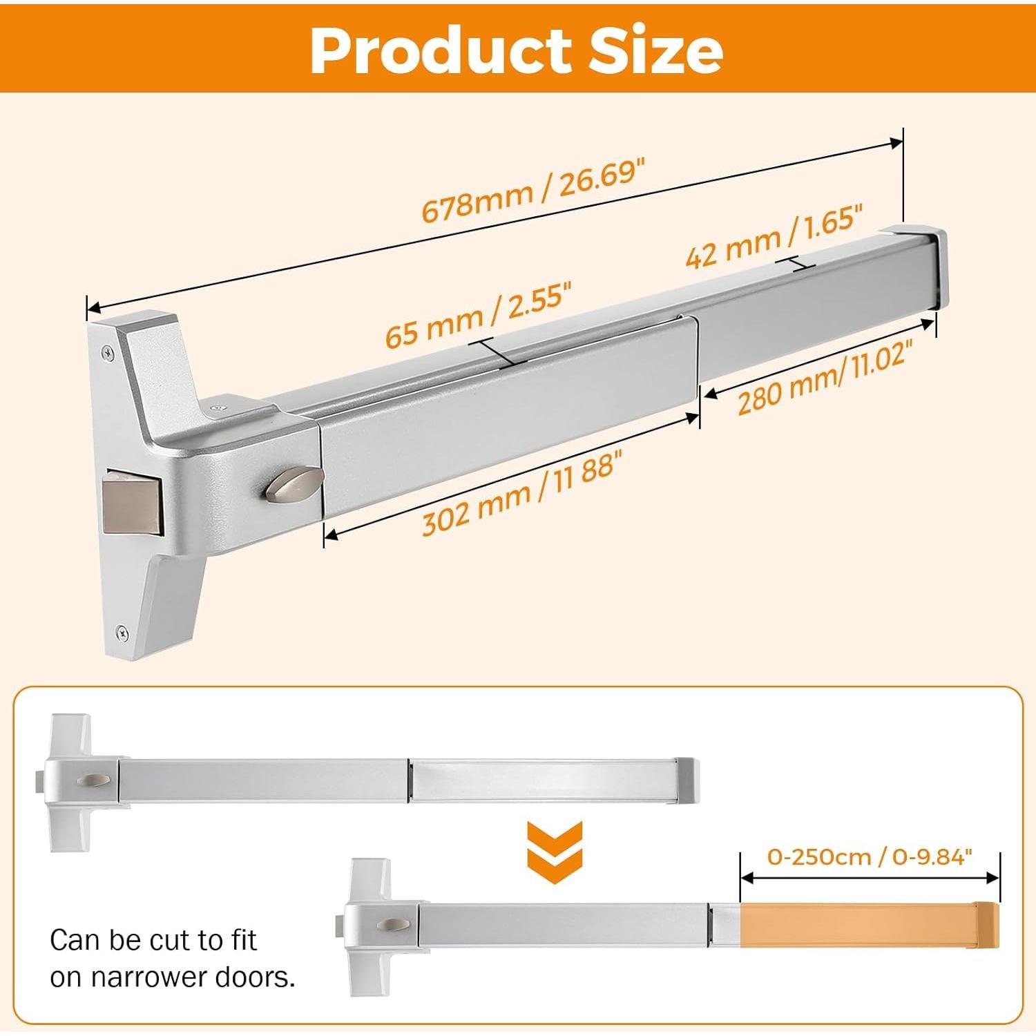 Dispositivo de Salida de Emergencia BEAMNOVA 69.85 cm Metálico