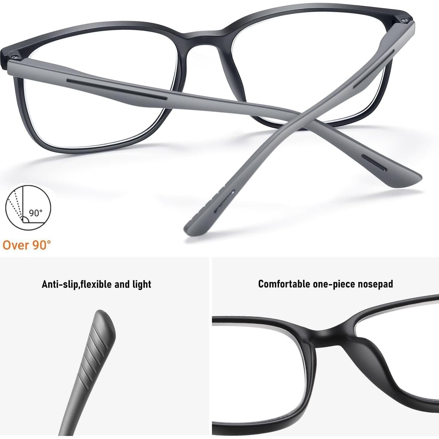 Gafas Anti Luz Azul para Hombres - Montura Ligera Negra