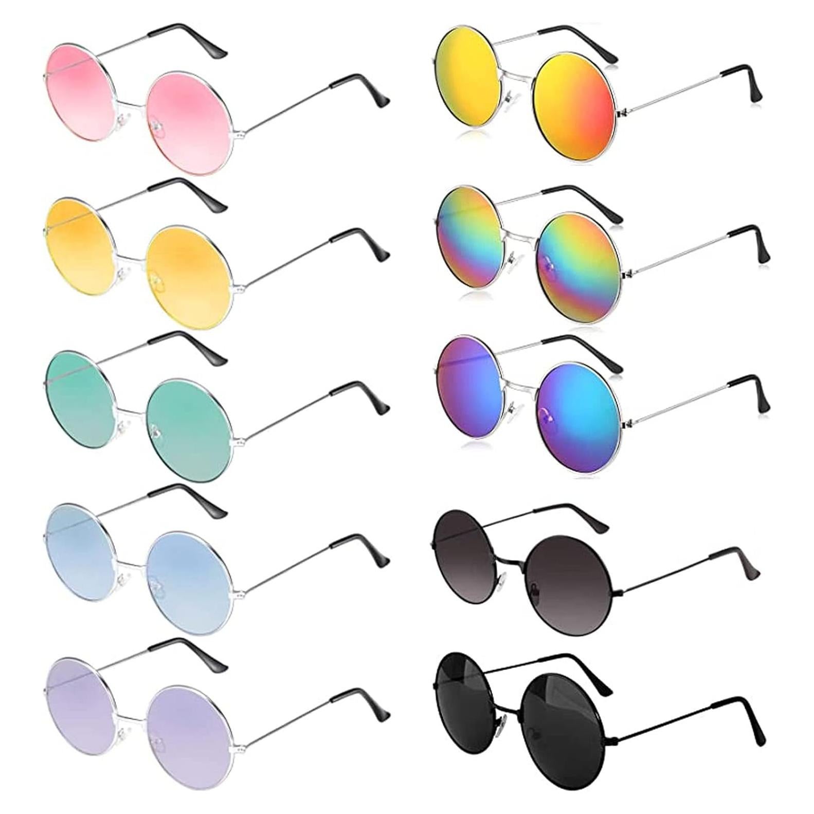 10 Pares de Gafas de Sol Vintage Redondas para Mujeres