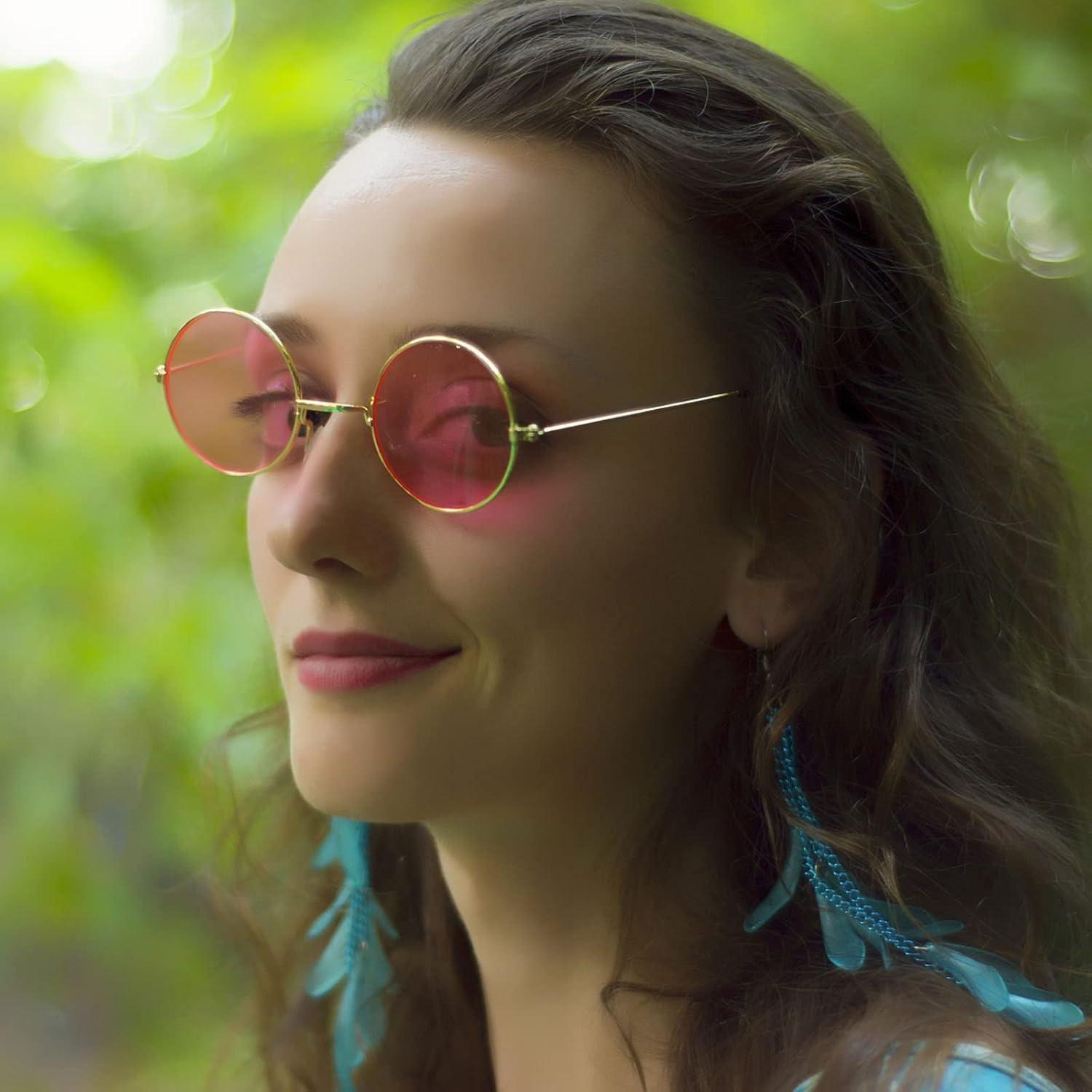 10 Pares de Gafas de Sol Vintage Redondas para Mujeres