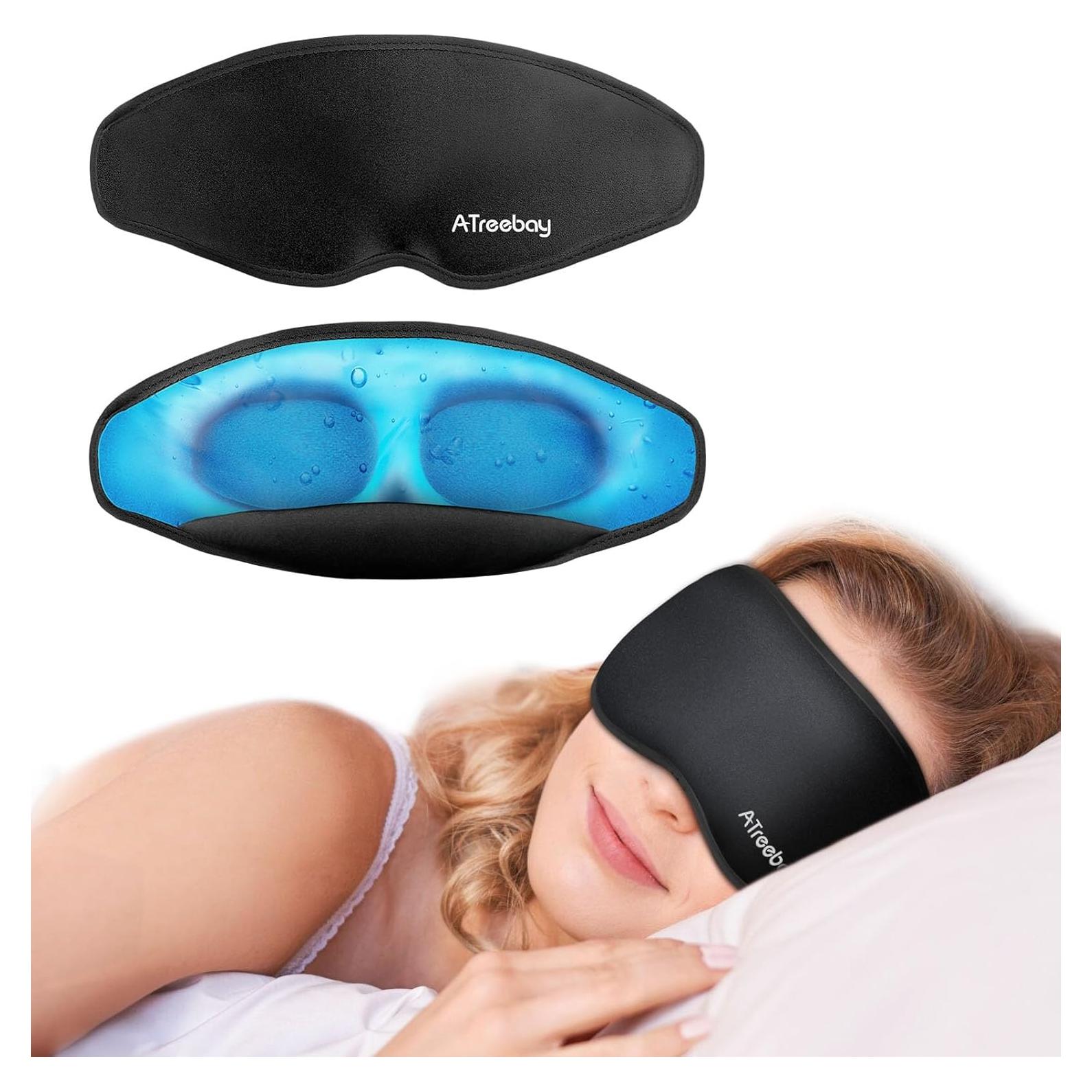 Máscara de Ojos Fría de Gel 3D ATreebay - Alivio Ojeras 24.8x9.3 cm