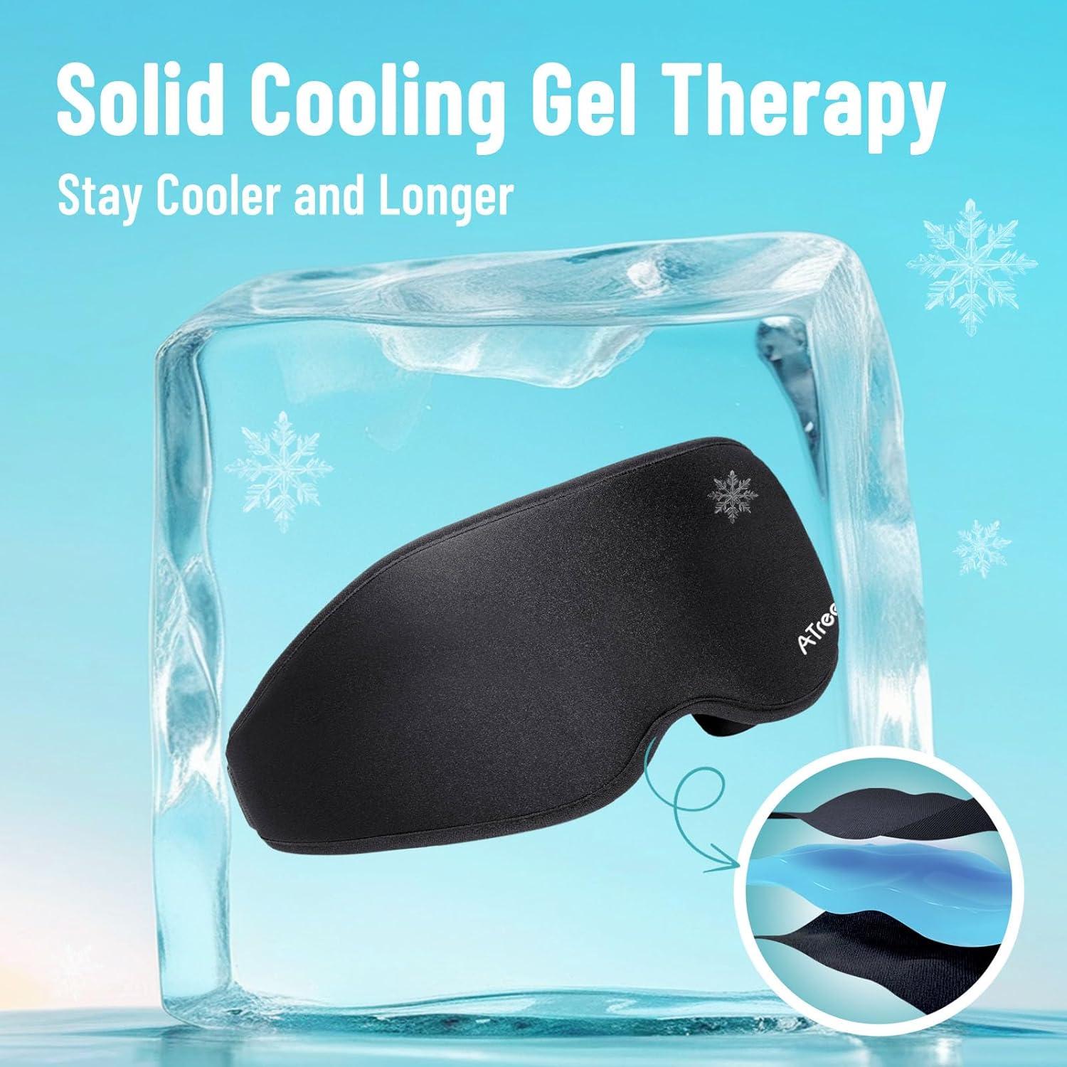 Máscara de Ojos Fría de Gel 3D ATreebay - Alivio Ojeras 24.8x9.3 cm