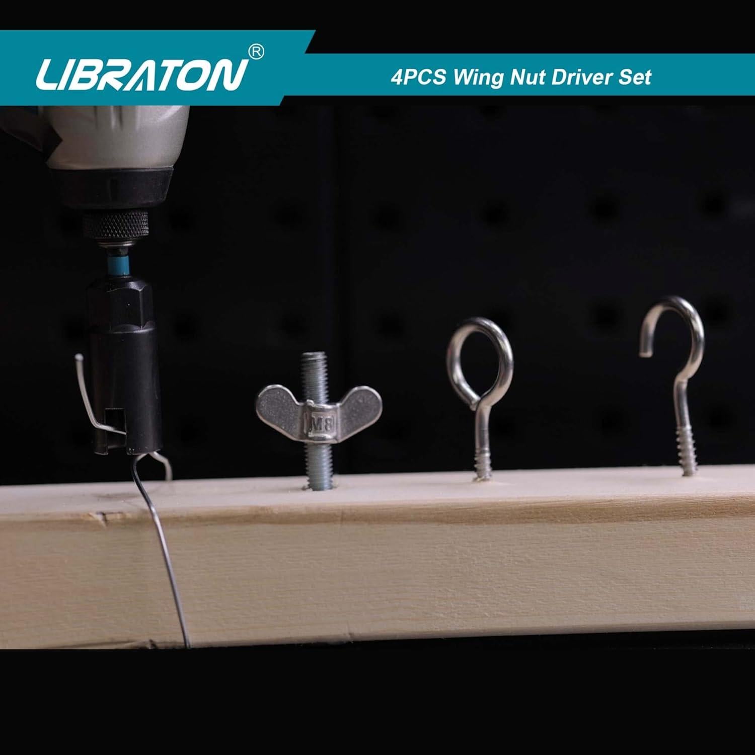 Juego de Controlador de Tuercas de Alas LIBRATON 4PCS 9-18mm