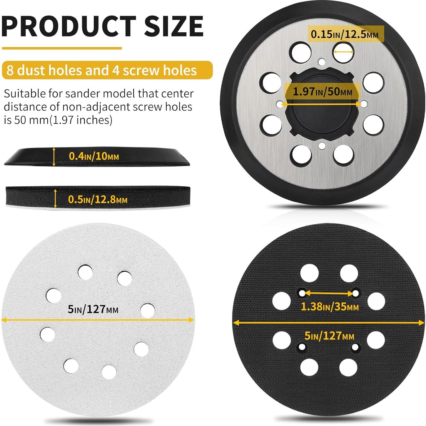 Almohadilla de Lijadora Orbital 5" DeWalt DWE6423 con 36 Discos