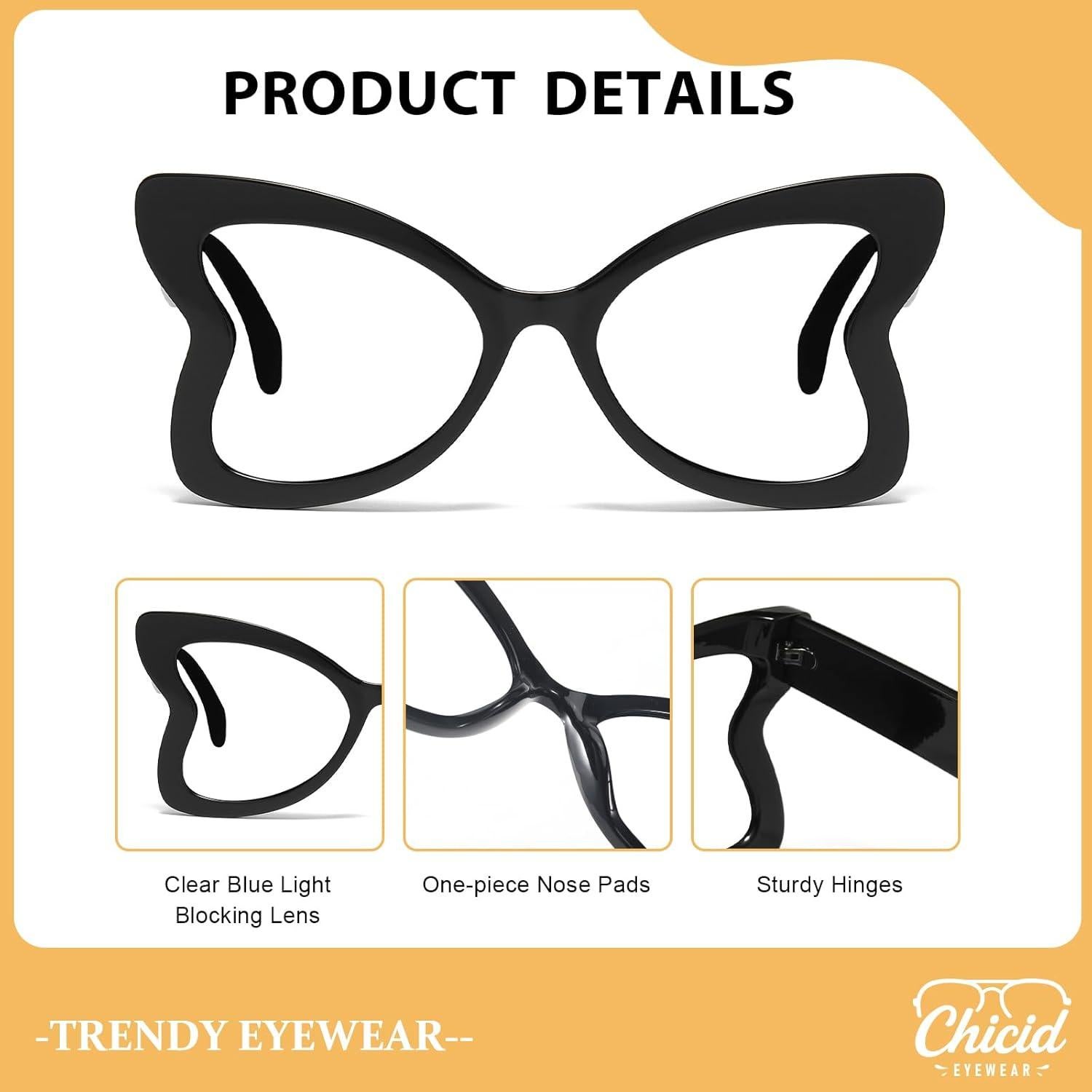 Gafas de luz azul Chicid mariposa antirreflejo para mujer