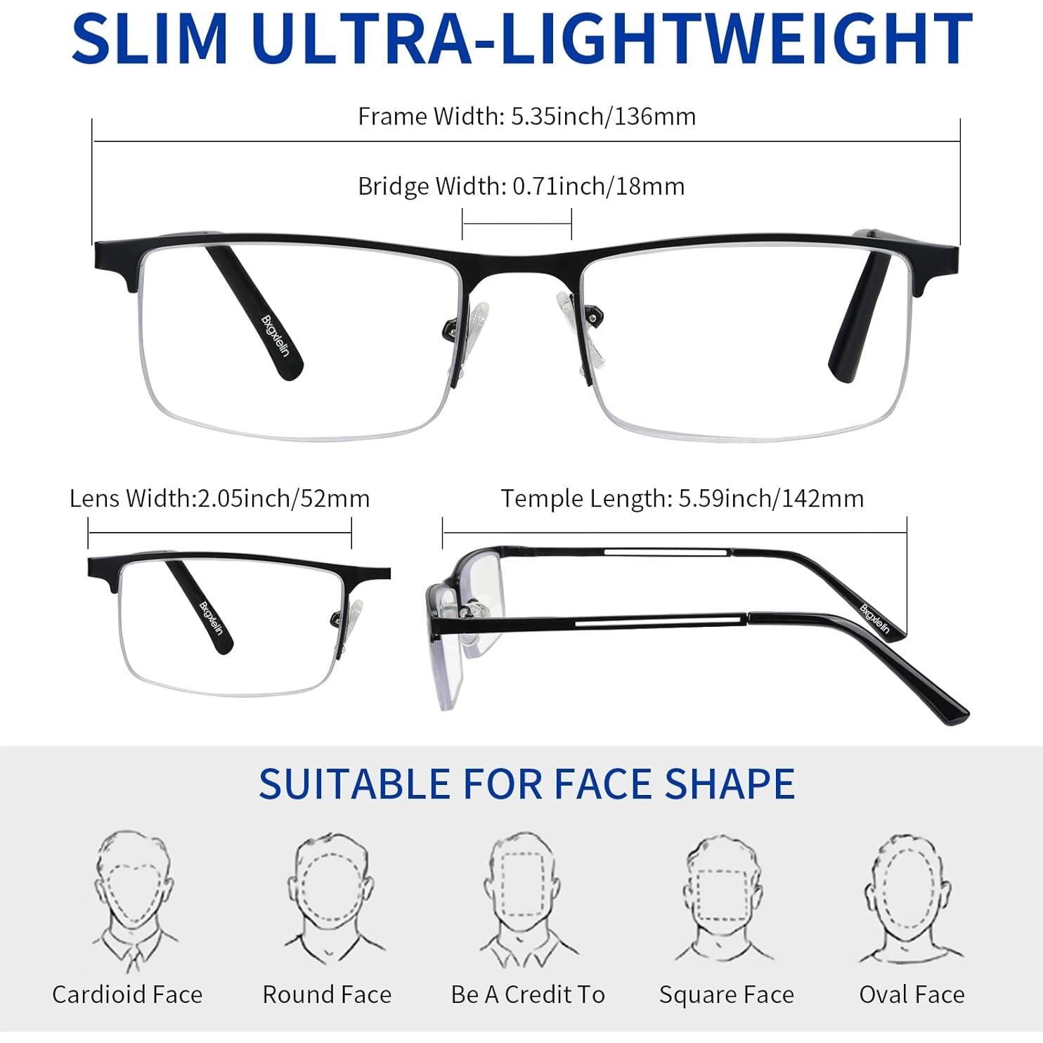 Gafas de Lectura 1.0x Bxgxlelin con Filtro de Luz Azul - Paquete de 3