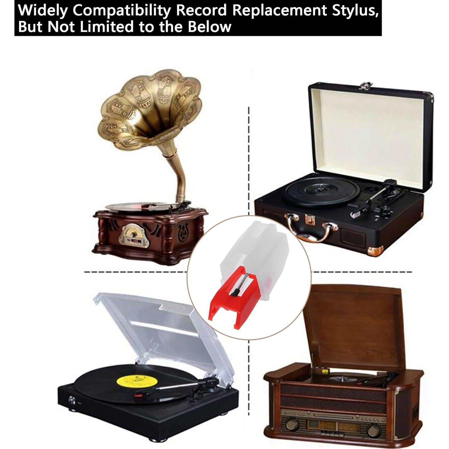 Agujas de Reemplazo para Tocadiscos SOOFOTO - 4 Piezas Rojo