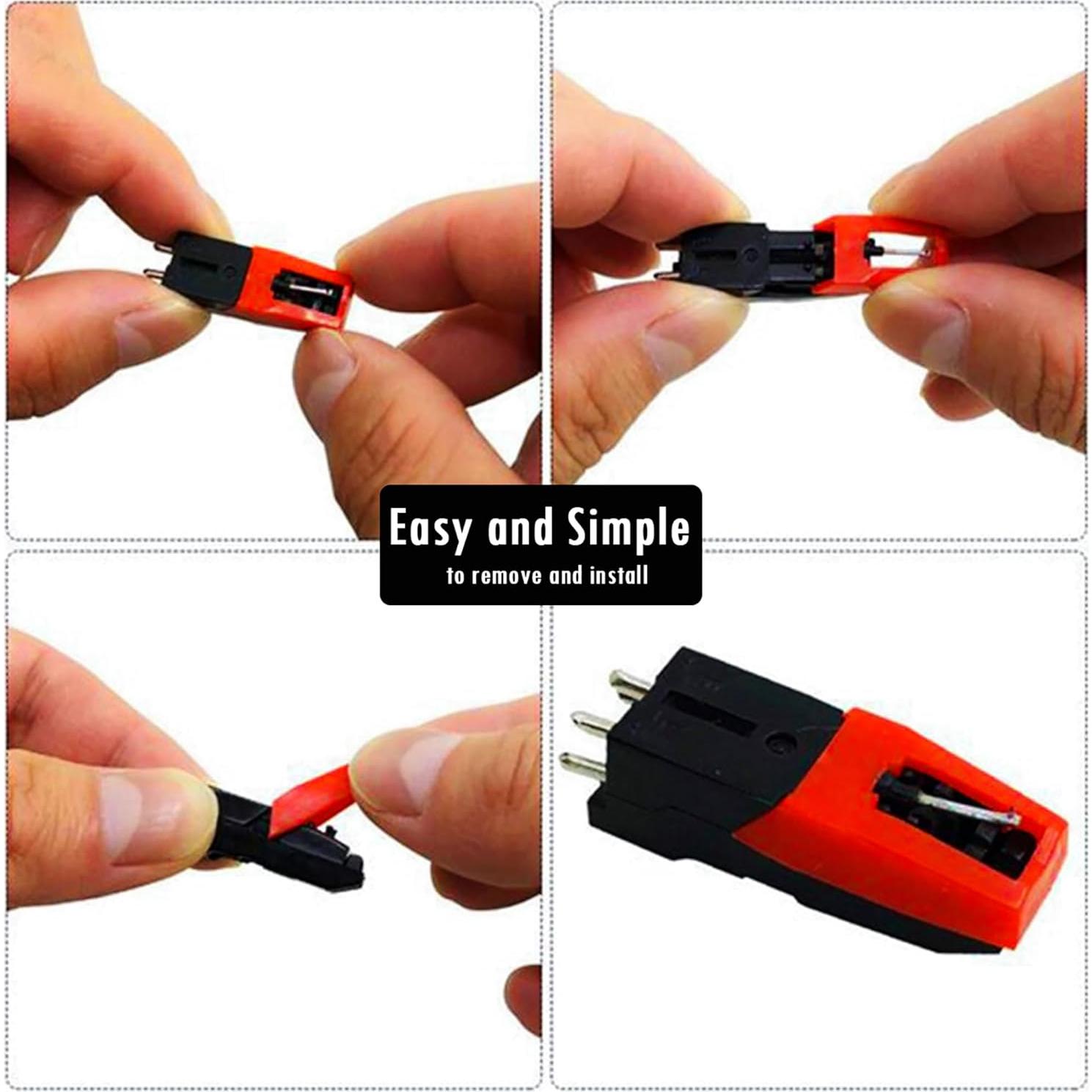 Agujas de Reemplazo para Tocadiscos SOOFOTO - 4 Piezas Rojo