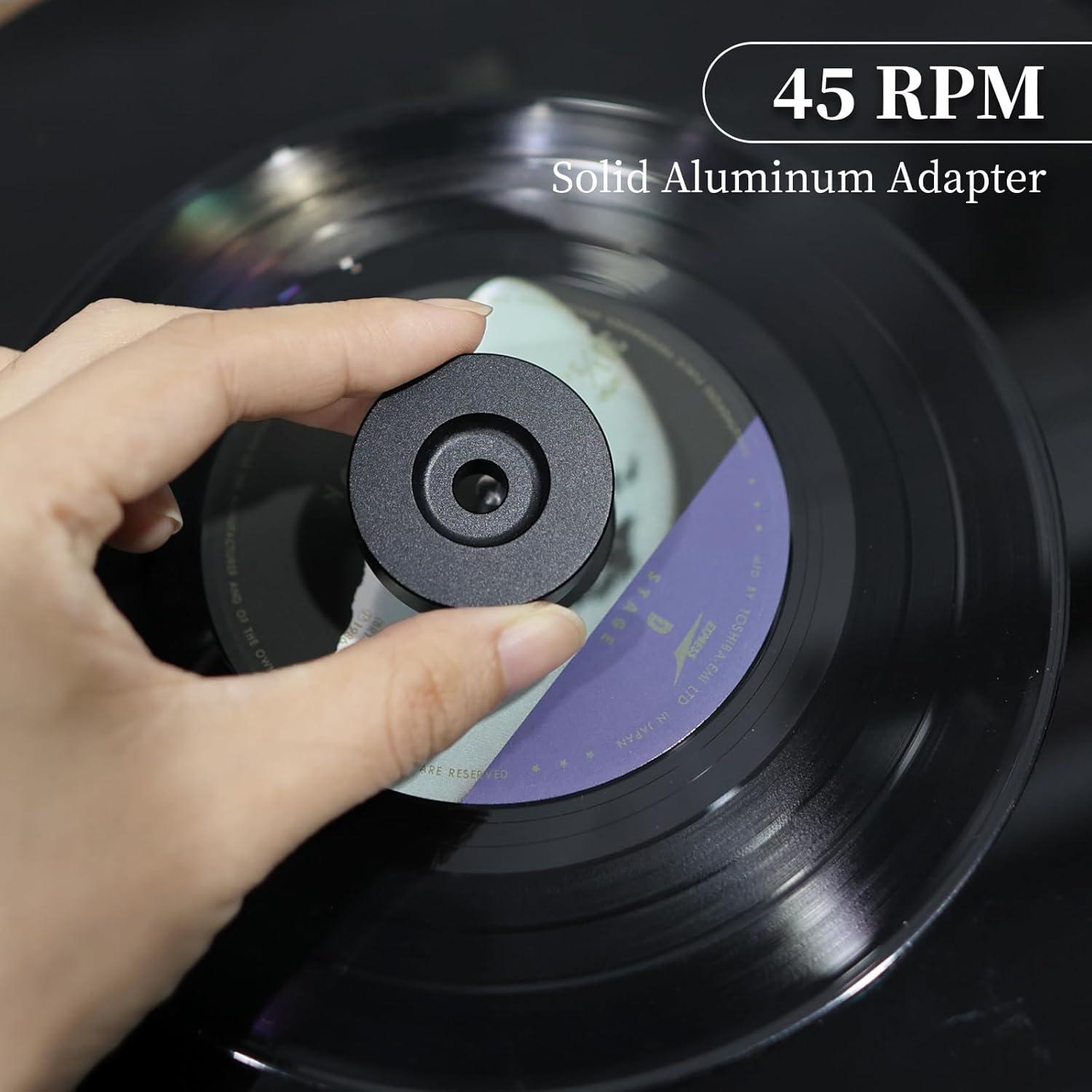 Adaptador de disco 45 RPM MayRecords Aluminio Negro 7"