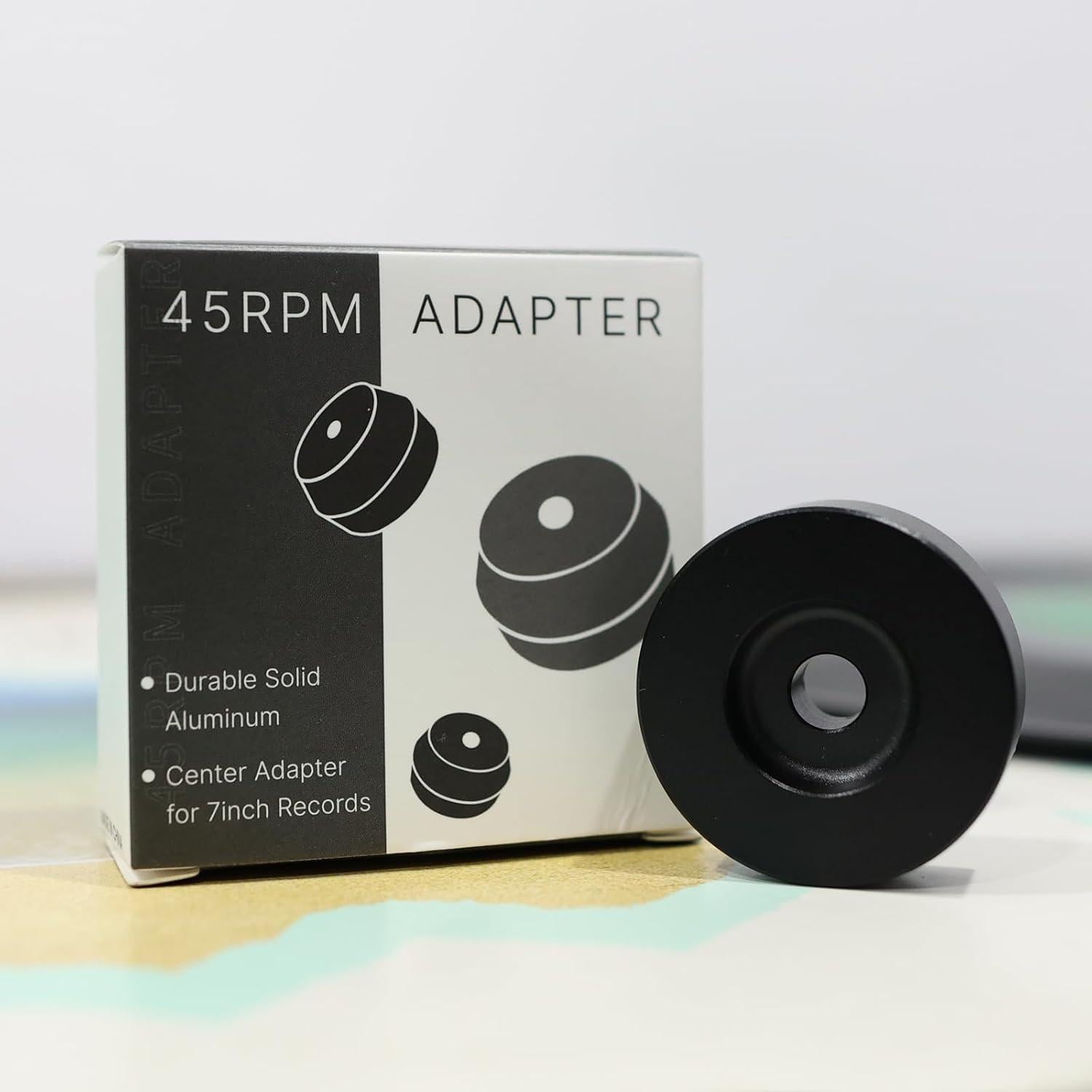 Adaptador de disco 45 RPM MayRecords Aluminio Negro 7"