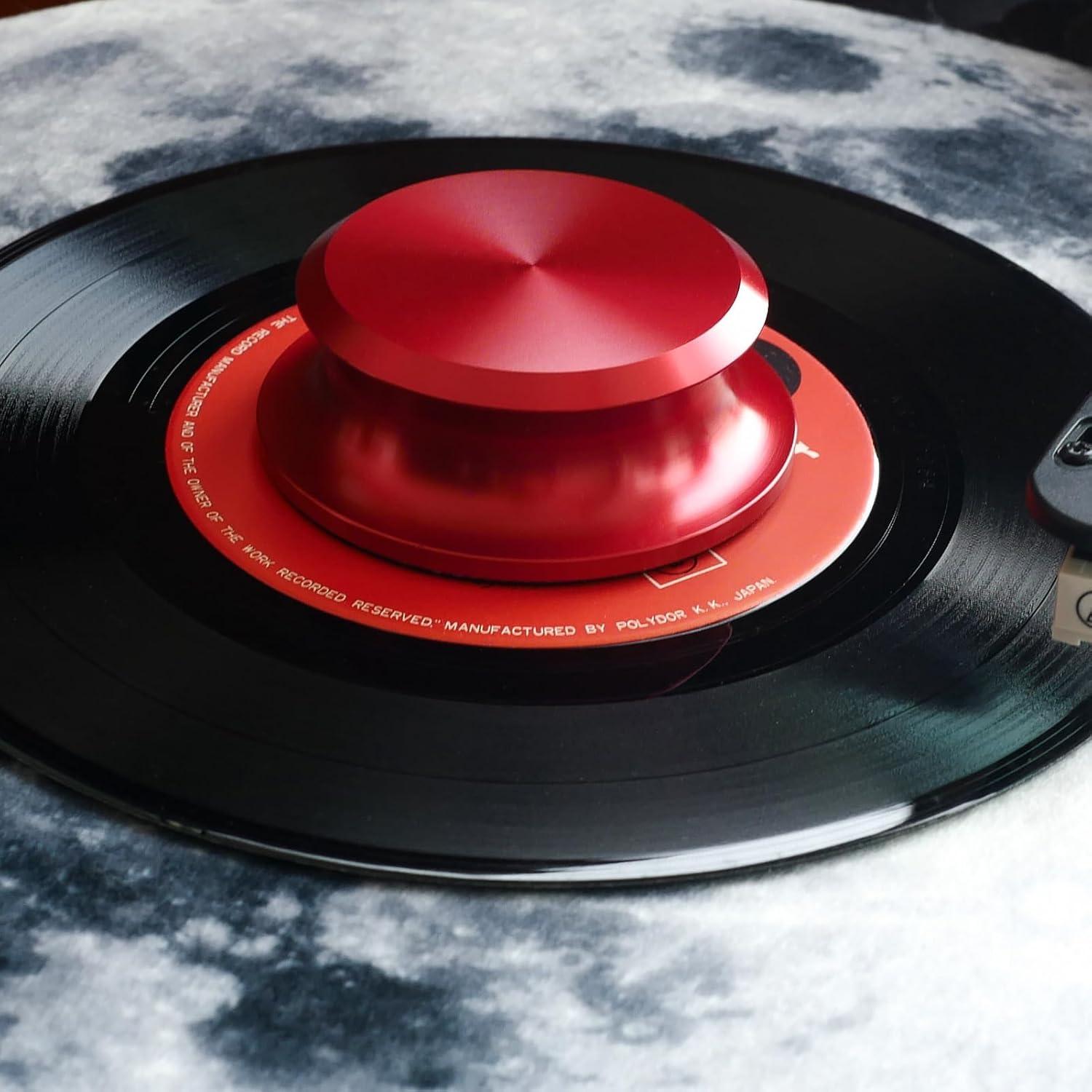 Estabilizador de Peso Menesia para Discos de Vinilo Rojo