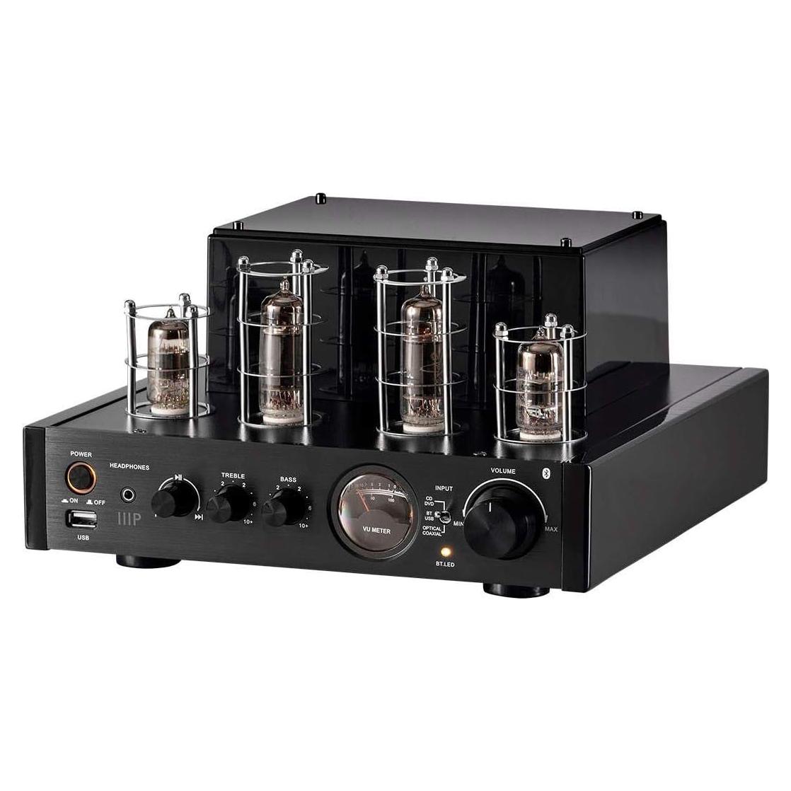 Amplificador Híbrido Estéreo Monoprice 25W Bluetooth RCA Óptico