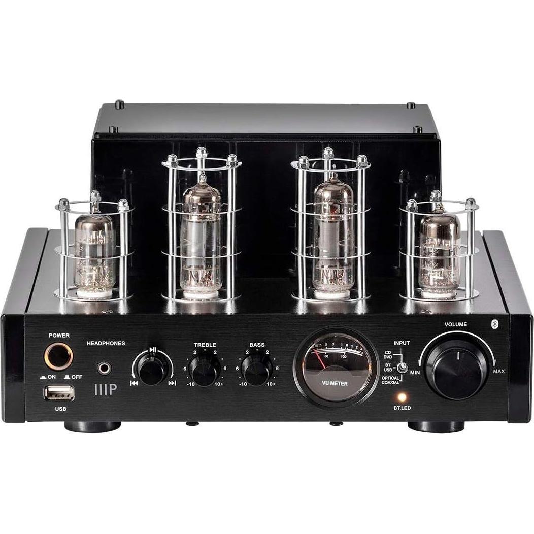 Amplificador Híbrido Estéreo Monoprice 25W Bluetooth RCA Óptico