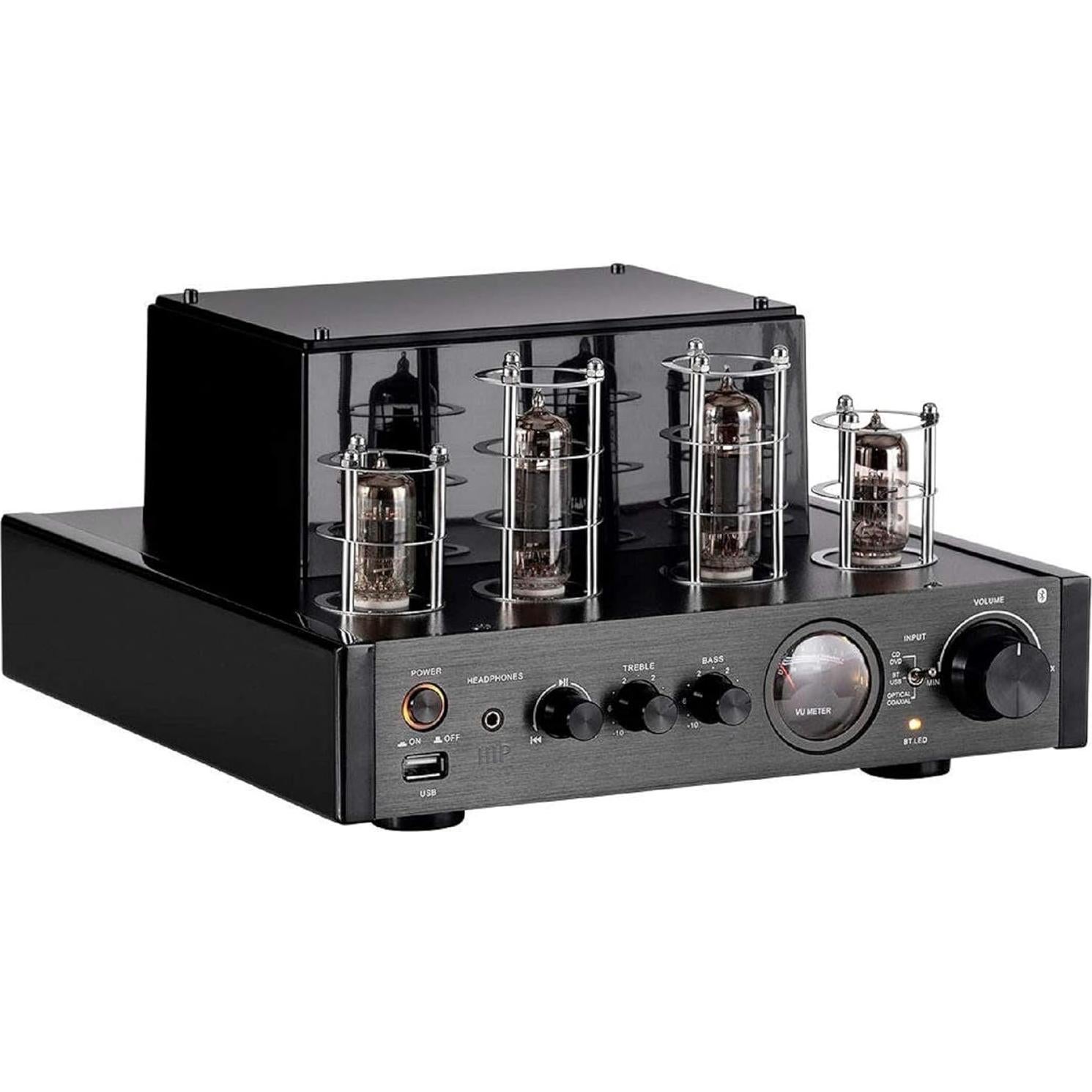 Amplificador Híbrido Estéreo Monoprice 25W Bluetooth RCA Óptico