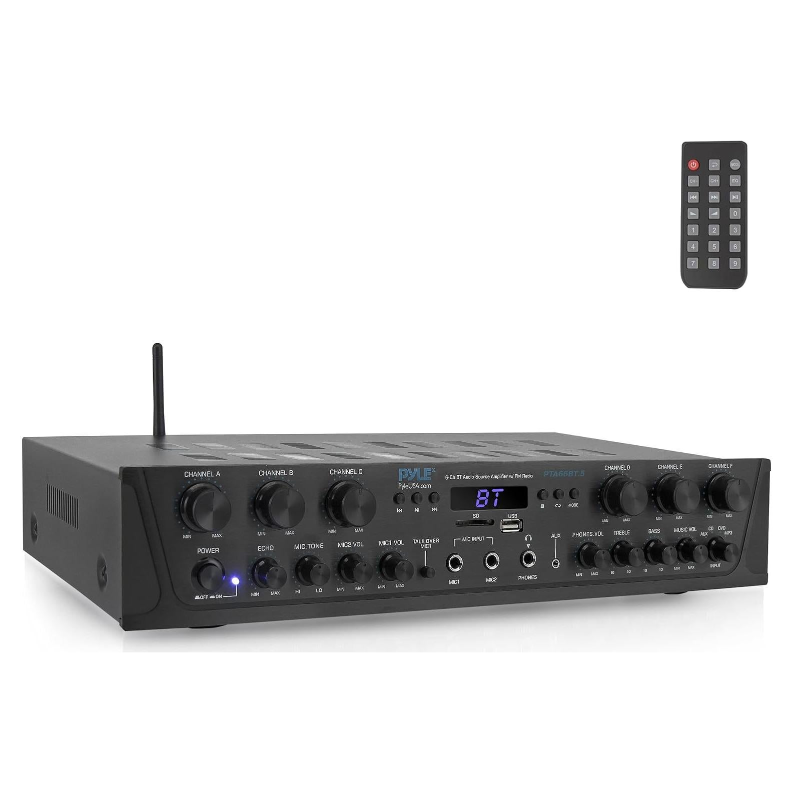 Amplificador de Audio Inalámbrico Pyle PTA66BT.5 600W 6 Canales