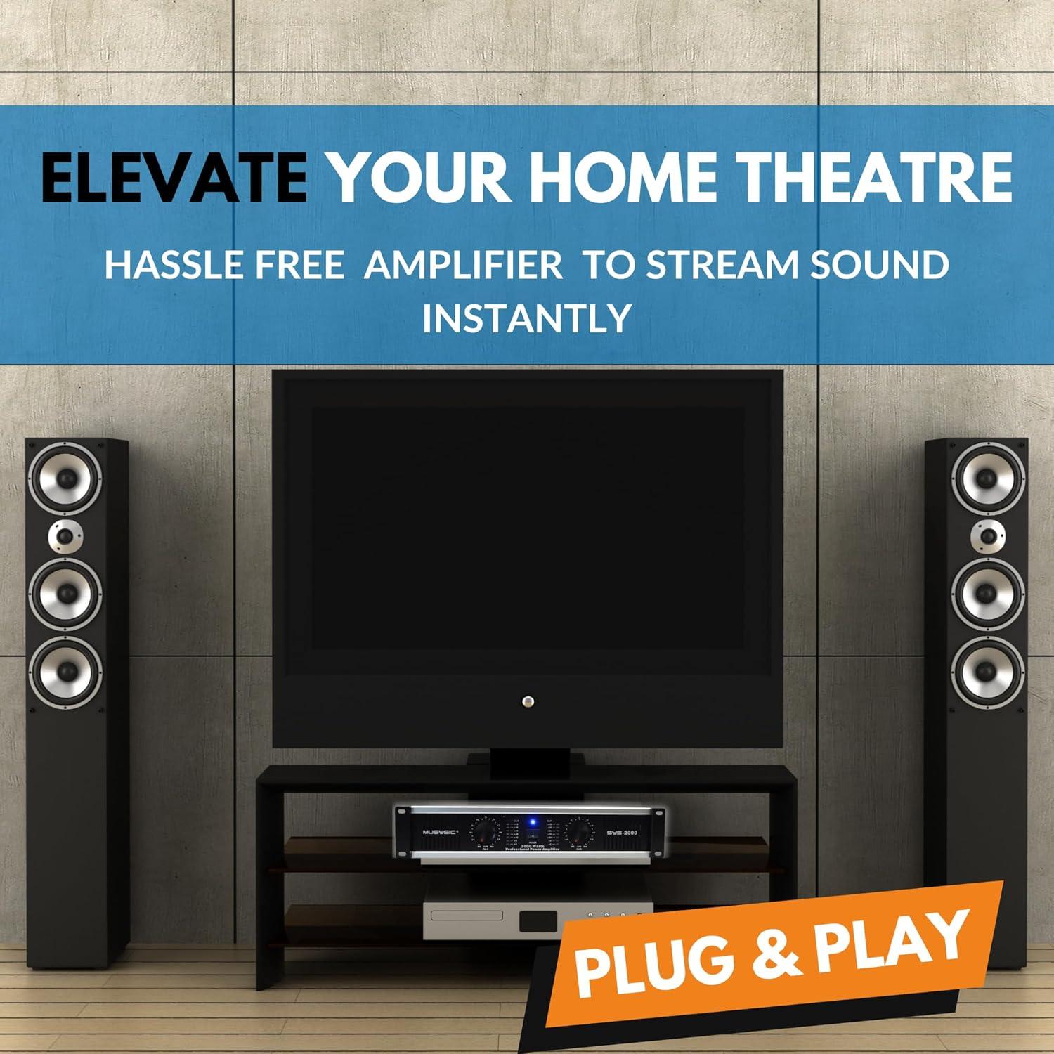 Amplificador de Audio Estéreo MUSYSIC SYS-2000 2000W 2 Canales