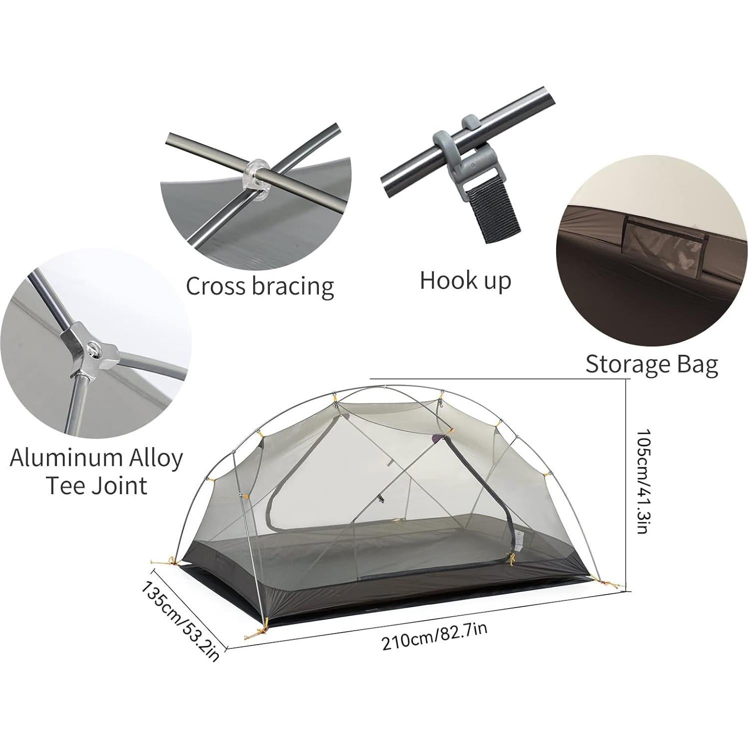 Tienda Naturehike Mongar 2 Personas 3 Temporadas Ultraligera