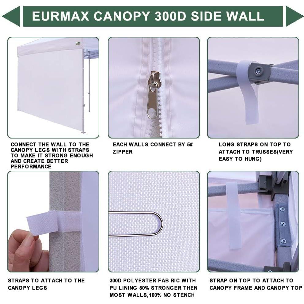 Pared Lateral Eurmax 5x5m Blanca para Carpa Pop Up