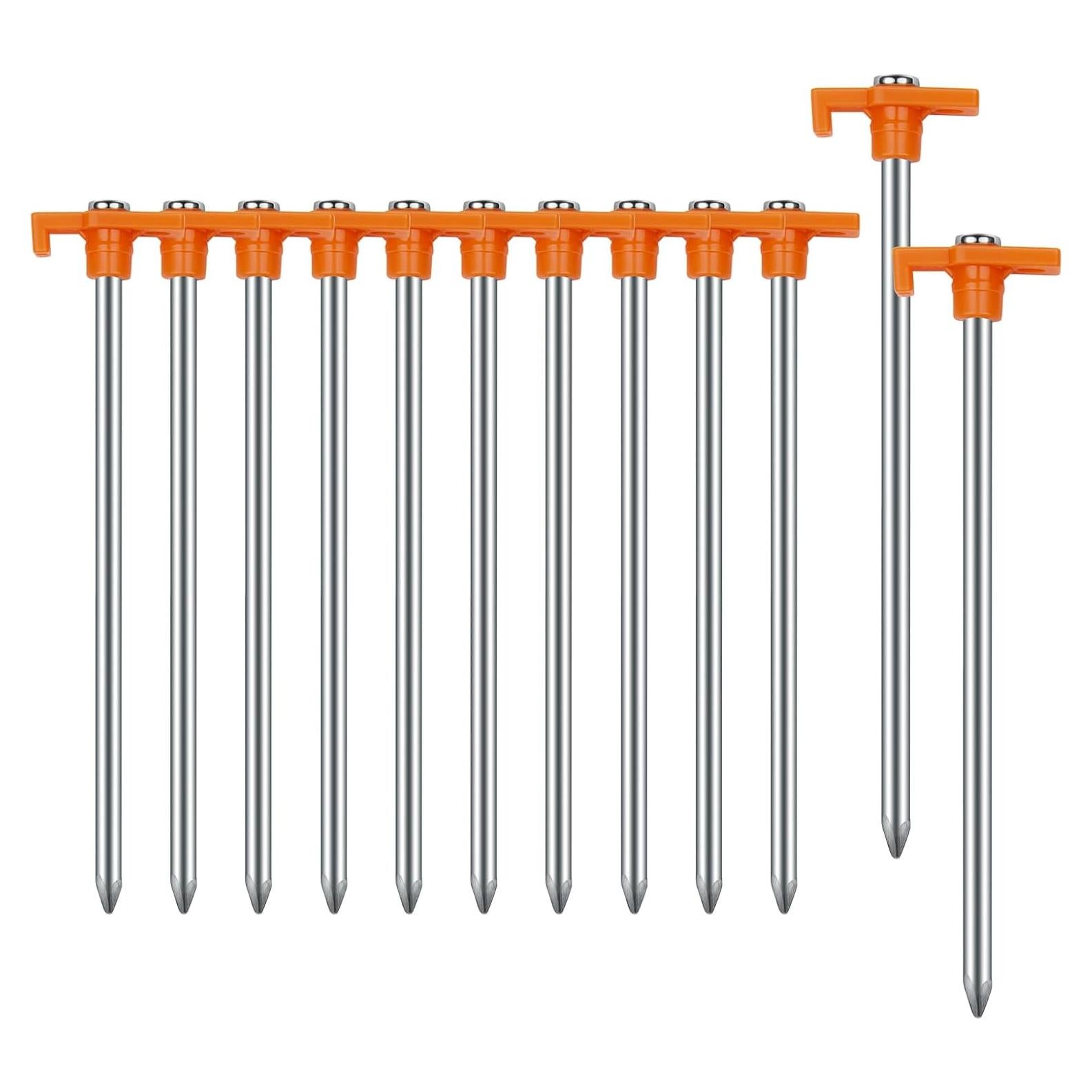 12 Estacas de Camping AVOFOREST 18 cm Antioxidante Naranja