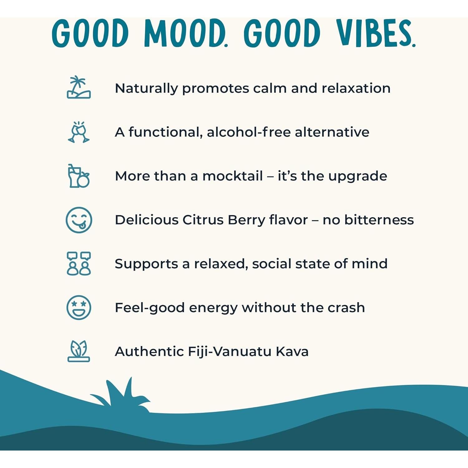 Mezcla de Bebida Kava Cítrica Kava Krave - 15 Paquetes Energía Natural