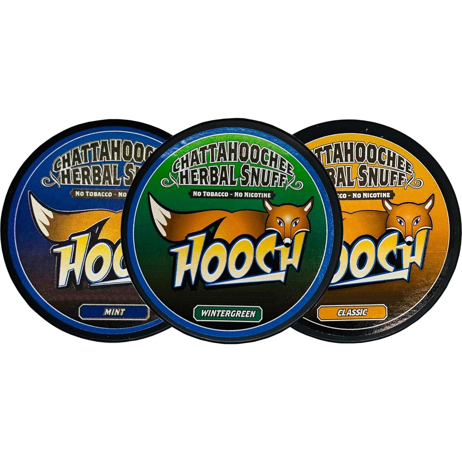 Hooch Herbal Snuff Corte Fino - Variedad 3 Latas Menta, Wintergreen, Clásico
