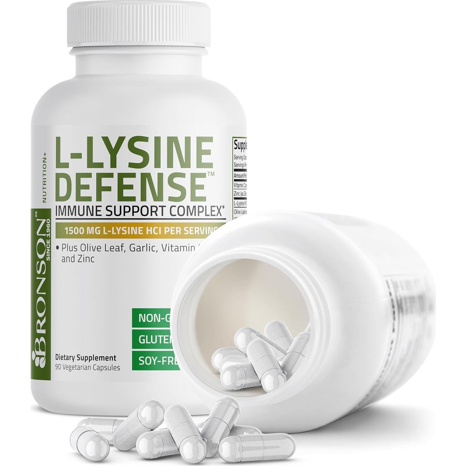 Suplemento Inmunológico Bronson L-Lisina 1500 MG 90 Cápsulas