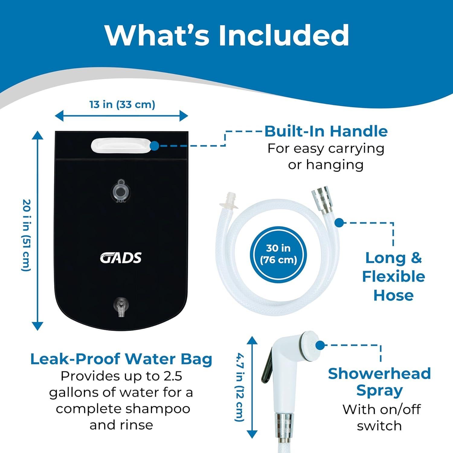 Estación de Lavado de Cabello Portátil GADS 2.5 Galones Negra