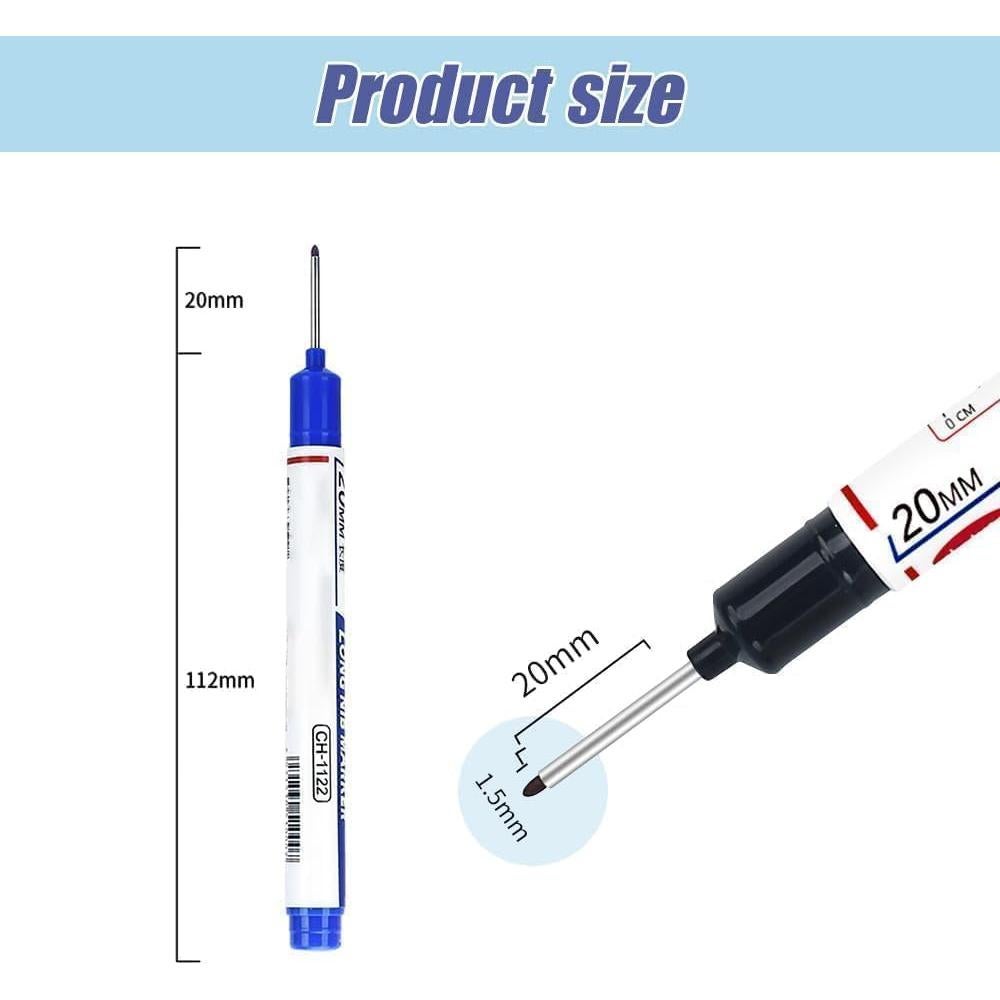 5 Marcadores de Agujero Profundo Limveso - Punta Larga 20mm