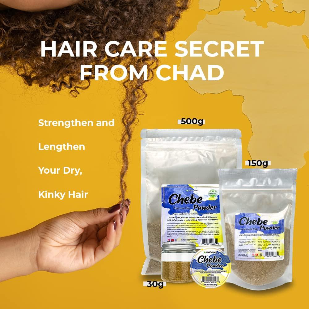 Well's Herb Dried Chebe(Powder) | 5.3 oz. | 100% Natural | Perfect for Herbal-Infused Hair Oil | For Hair & Skin Oil DIY | Chebe Herb