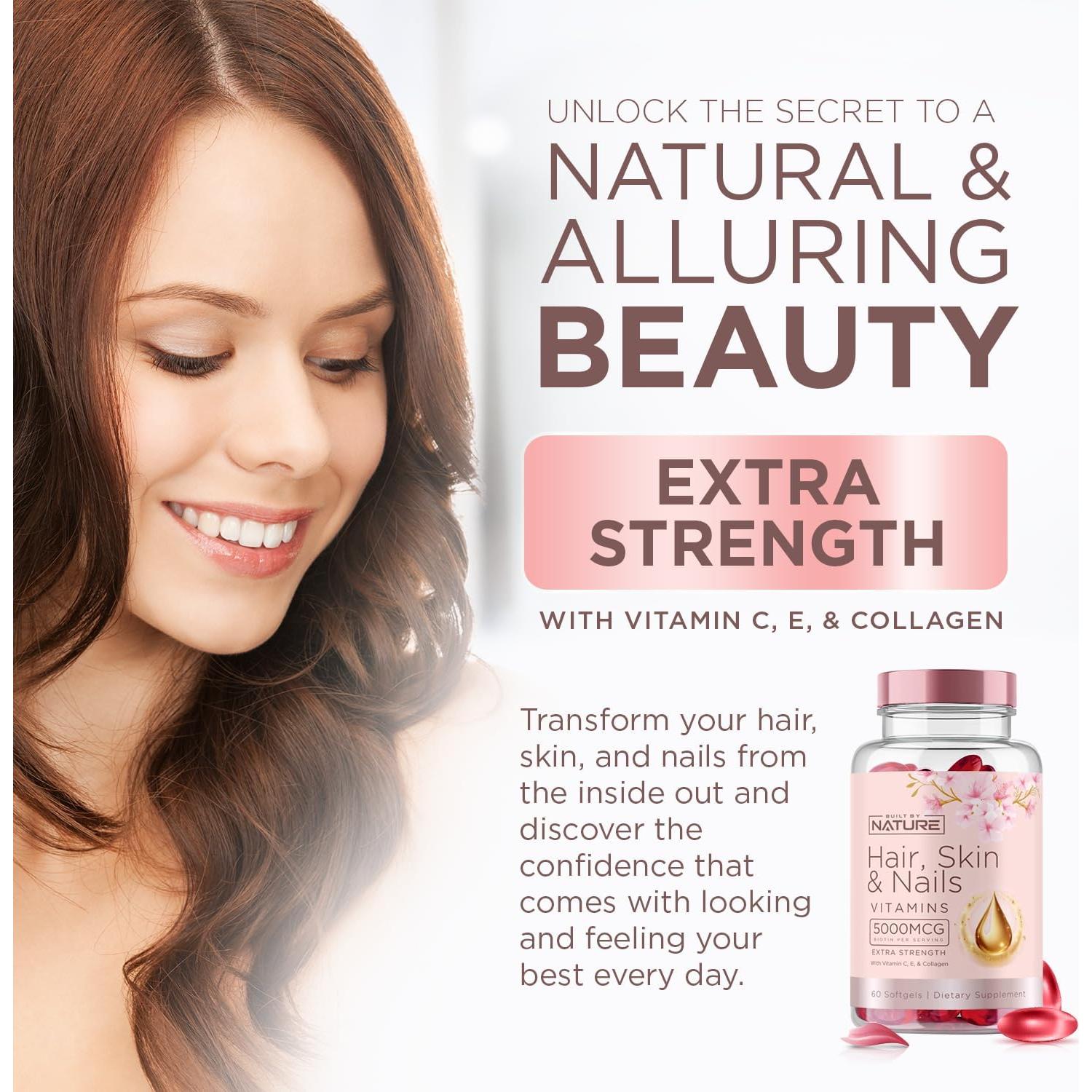 Vitaminas para Cabello, Piel y Uñas Built By Nature 60 Gelatinas