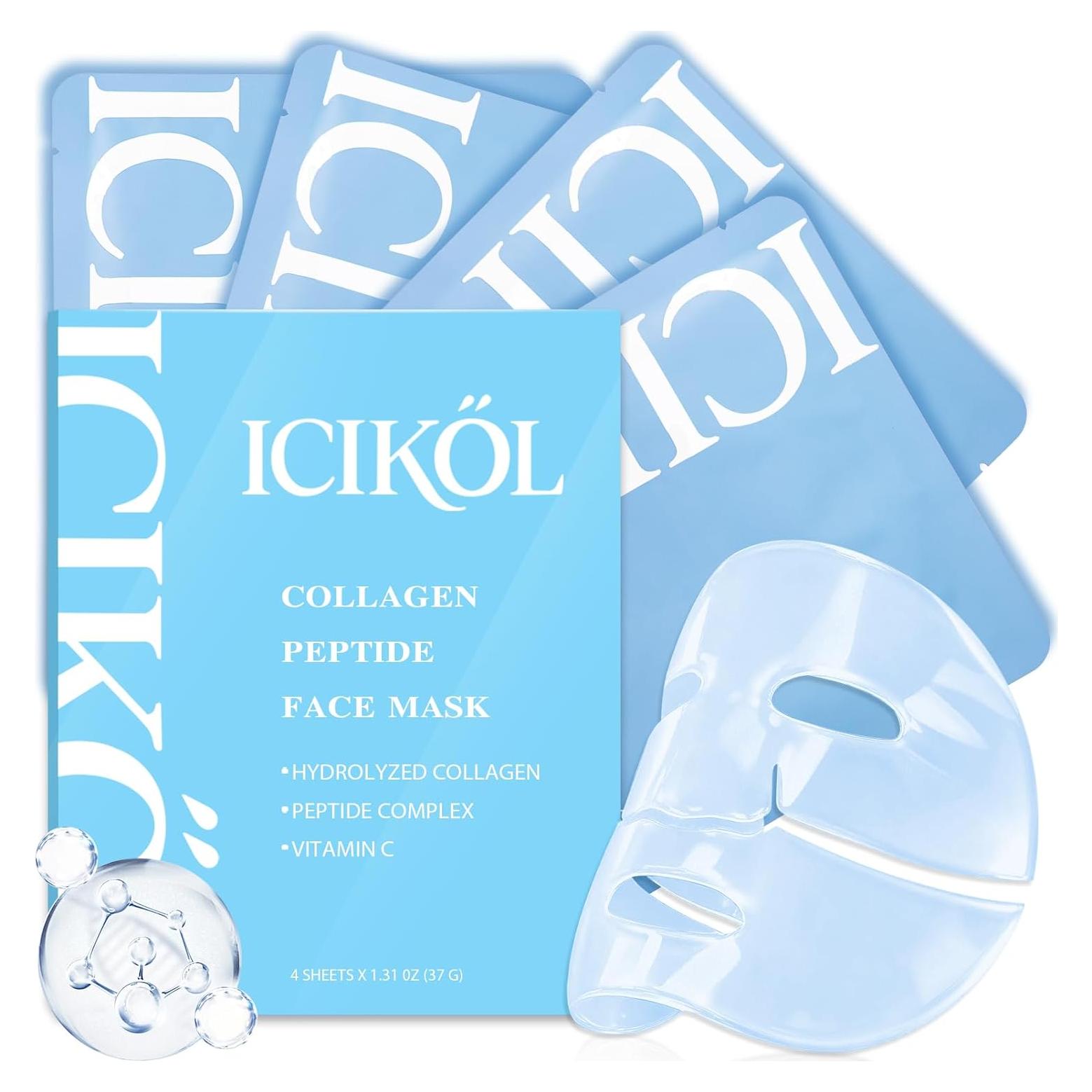 Mascarilla Facial de Colágeno Hidrolizado Meizhuangzhiku - 4 Unidades Anti-Edad