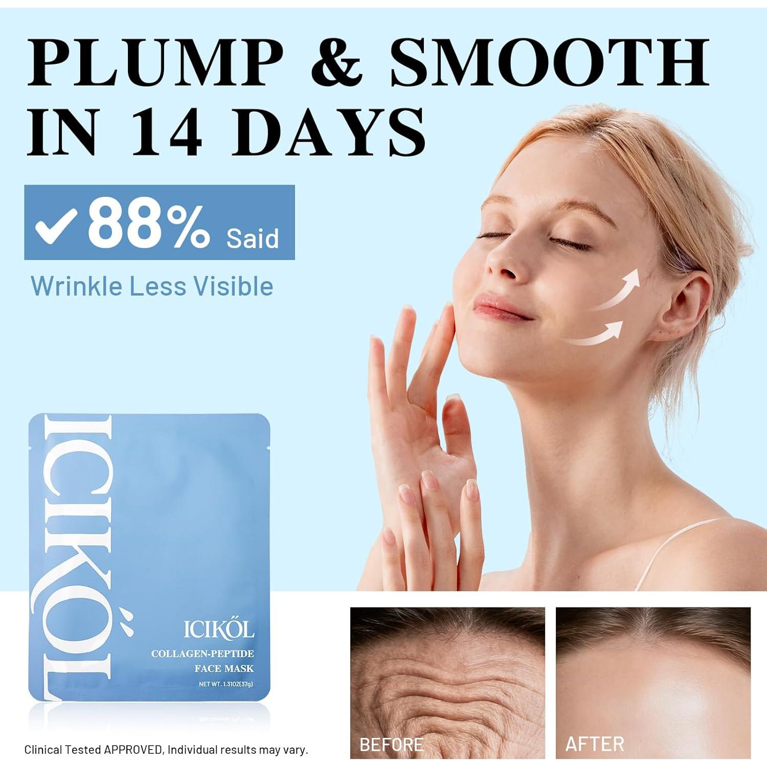 Mascarilla Facial de Colágeno Hidrolizado Meizhuangzhiku - 4 Unidades Anti-Edad