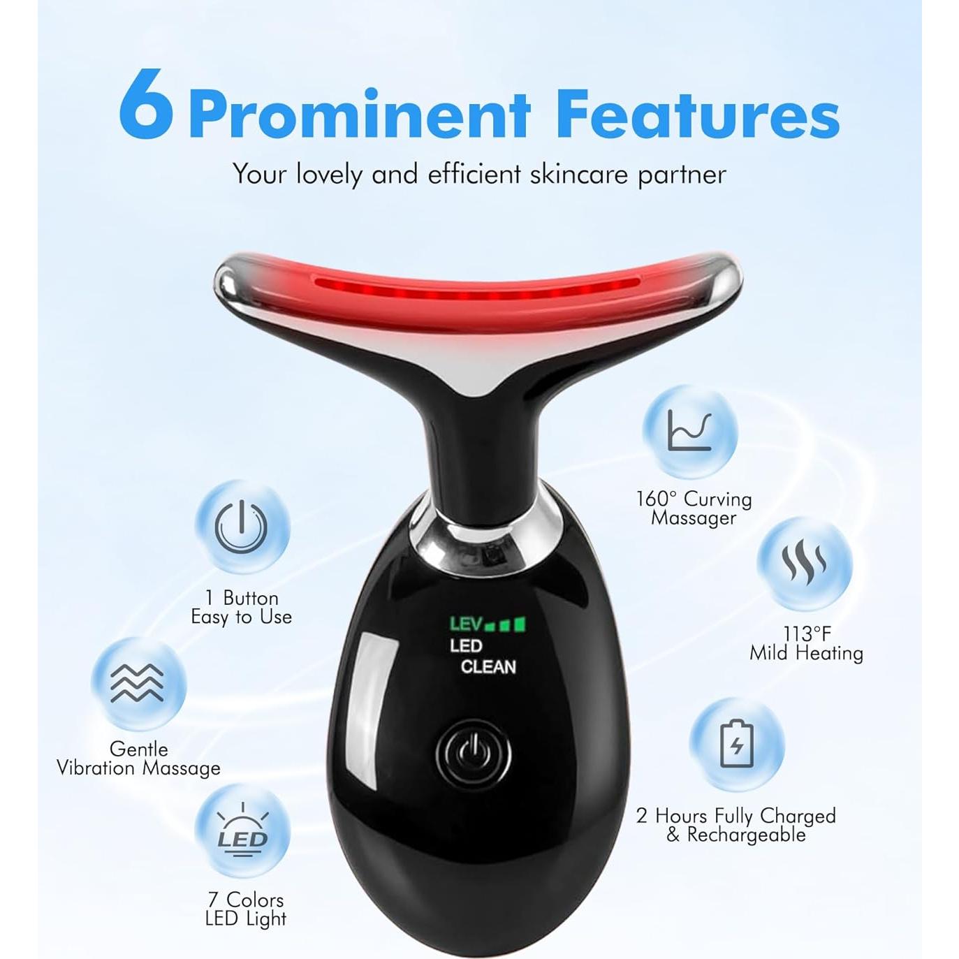 Masajeador Facial Vibrante Sunpint ES-1081 7 Colores Antienvejecimiento