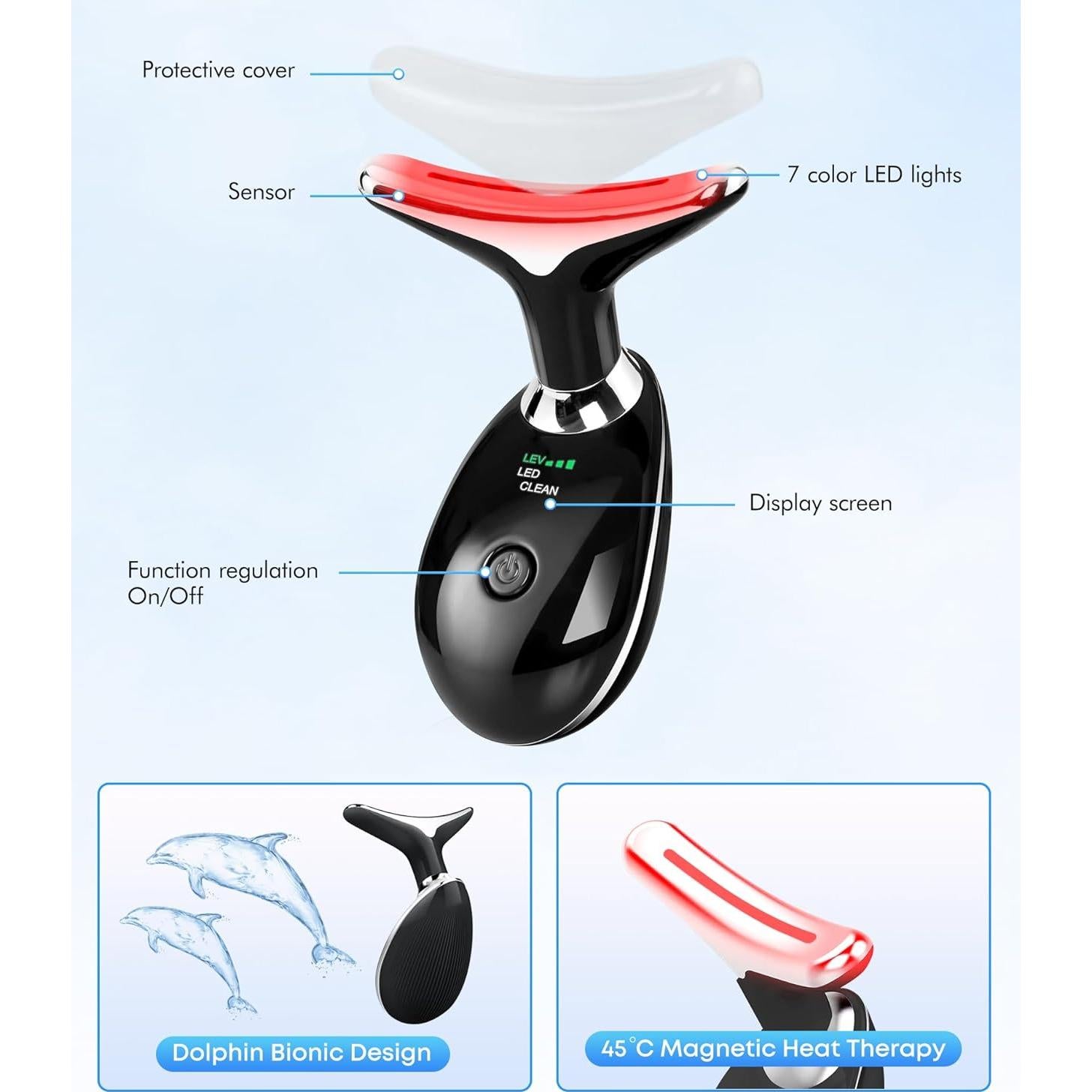 Masajeador Facial Vibrante Sunpint ES-1081 7 Colores Antienvejecimiento