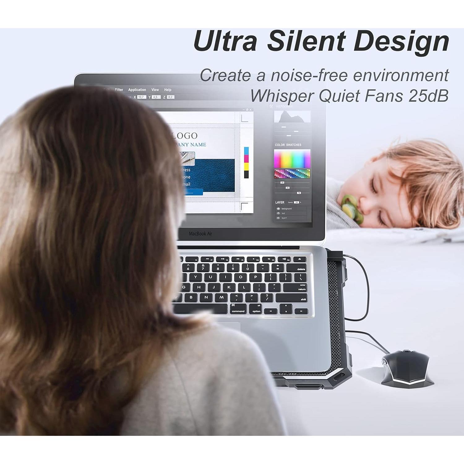 Base de Enfriamiento ICE COOREL 6 Ventiladores 13-15.6 Pulgadas