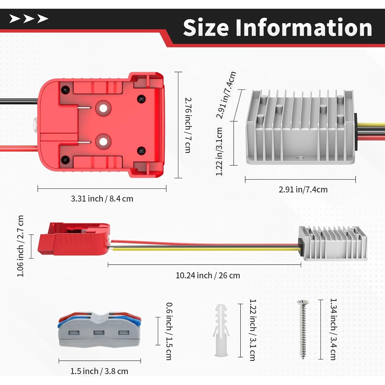 Convertidor DC 18V a 12V Kzreect 20A con Protección