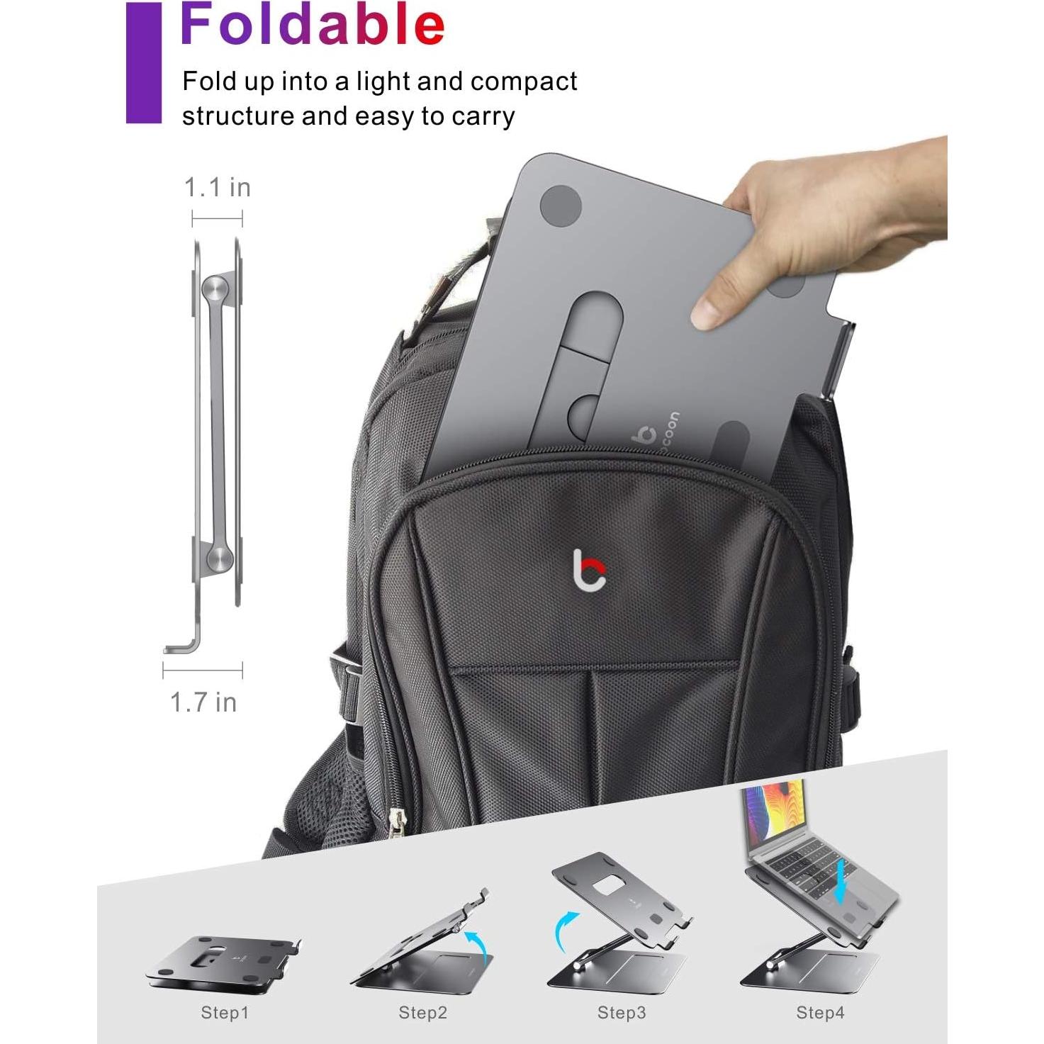 Soporte Ajustable para Laptop brocoon Ergonómico 2.79-25.91 cm