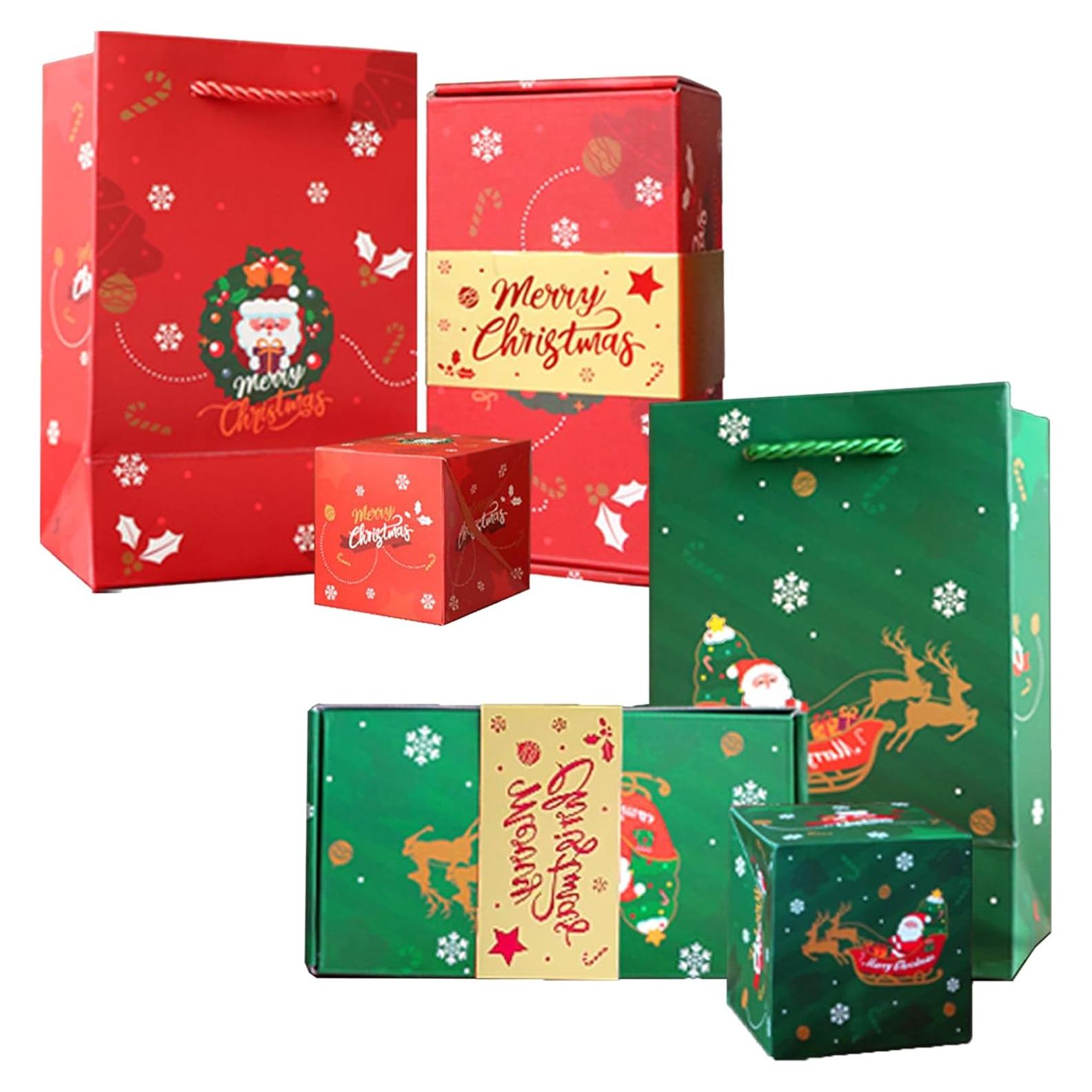 Caja de Regalo Sorpresa Explosiva DYFCNP Verde y Rojo 2025