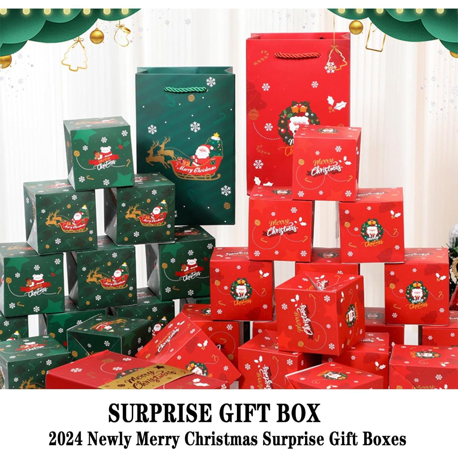 Caja de Regalo Sorpresa Explosiva DYFCNP Verde y Rojo 2025