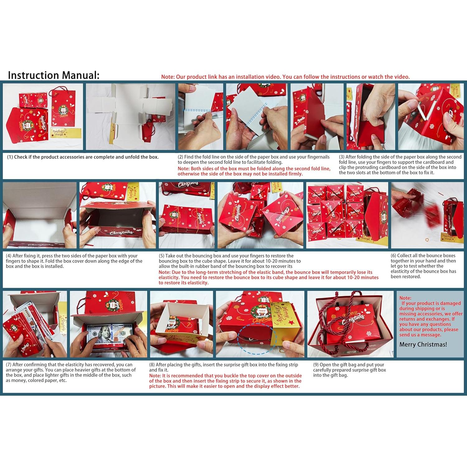 Caja de Regalo Sorpresa Explosiva DYFCNP Verde y Rojo 2025